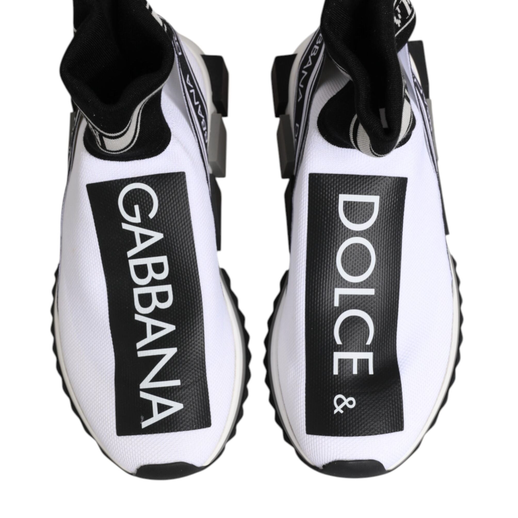Dolce & Gabbana White Black Sorrento Socks Sneakers Shoes