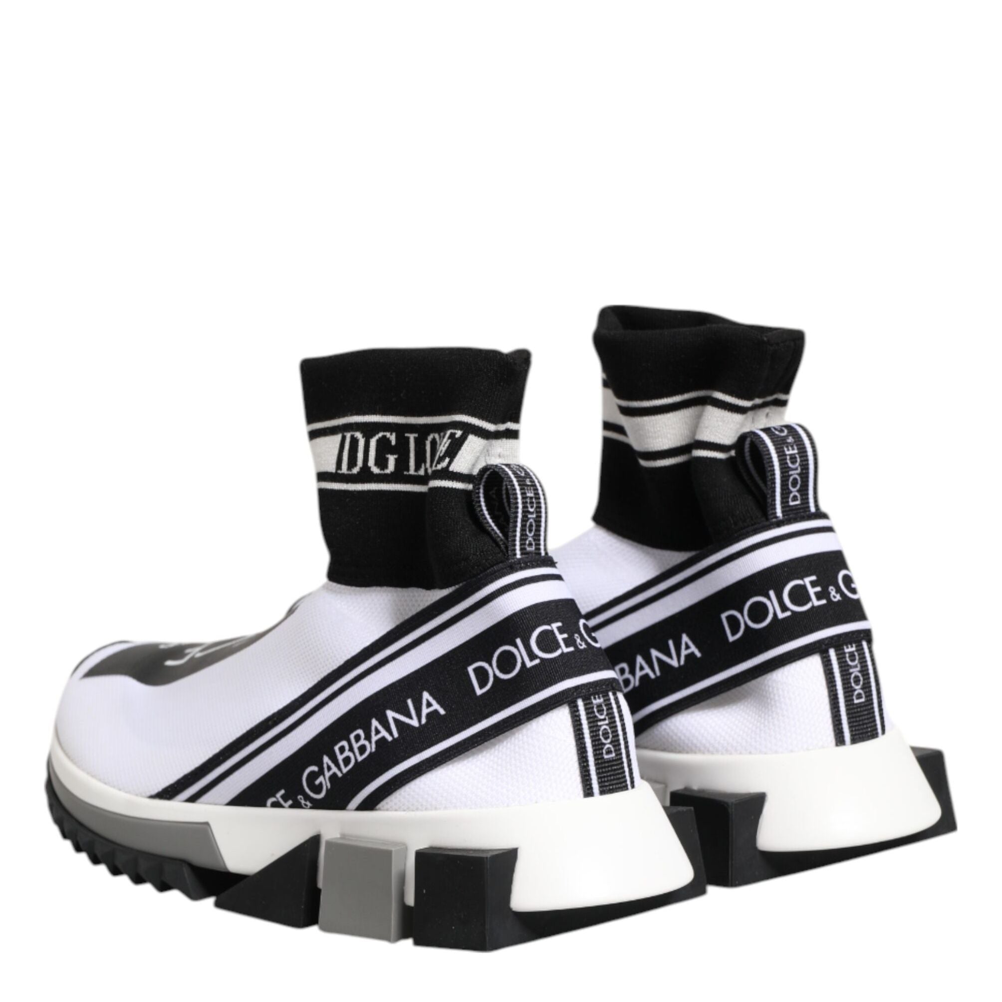 Dolce & Gabbana White Black Sorrento Socks Sneakers Shoes