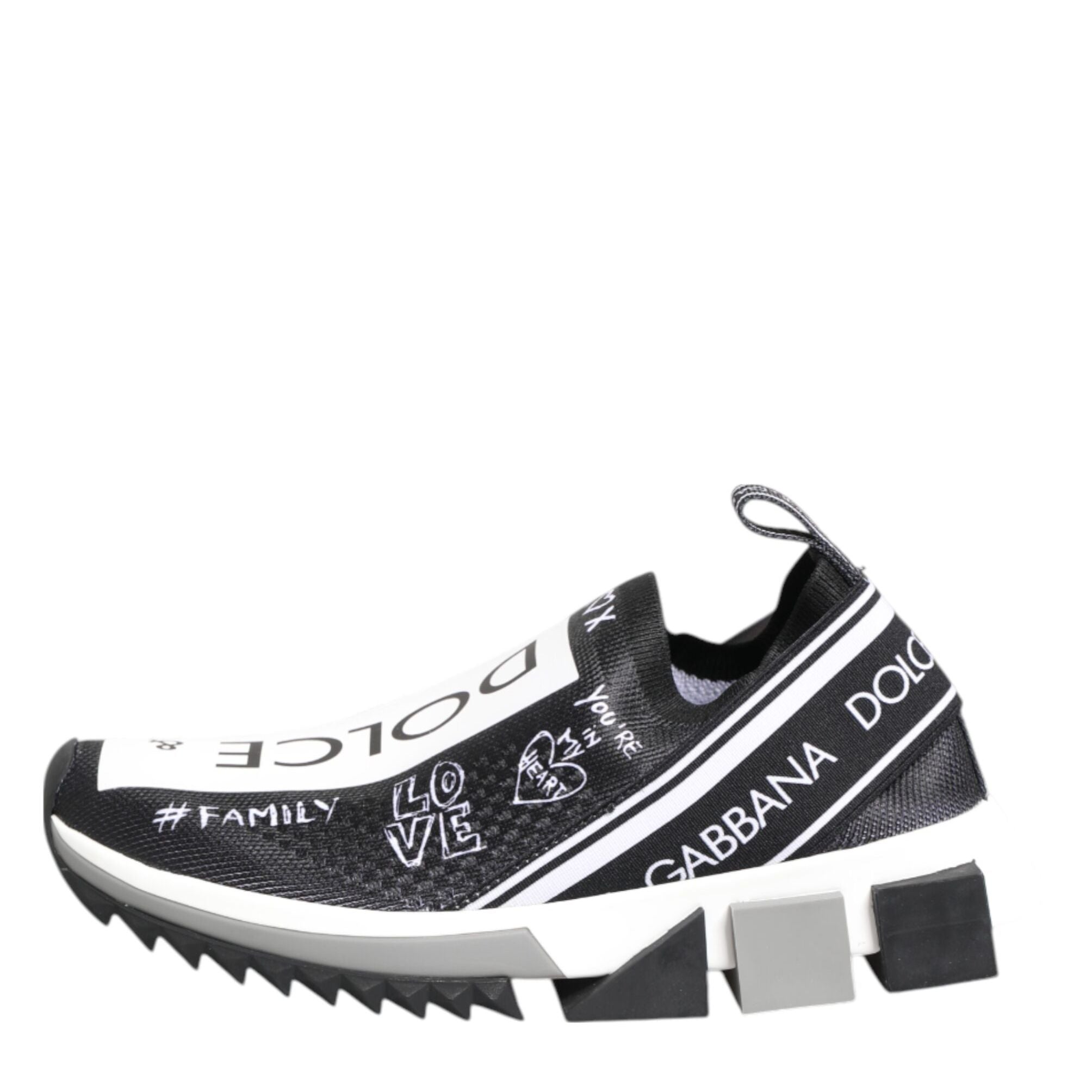 Dolce & Gabbana Black White Sorrento Low Top Sneakers Shoes