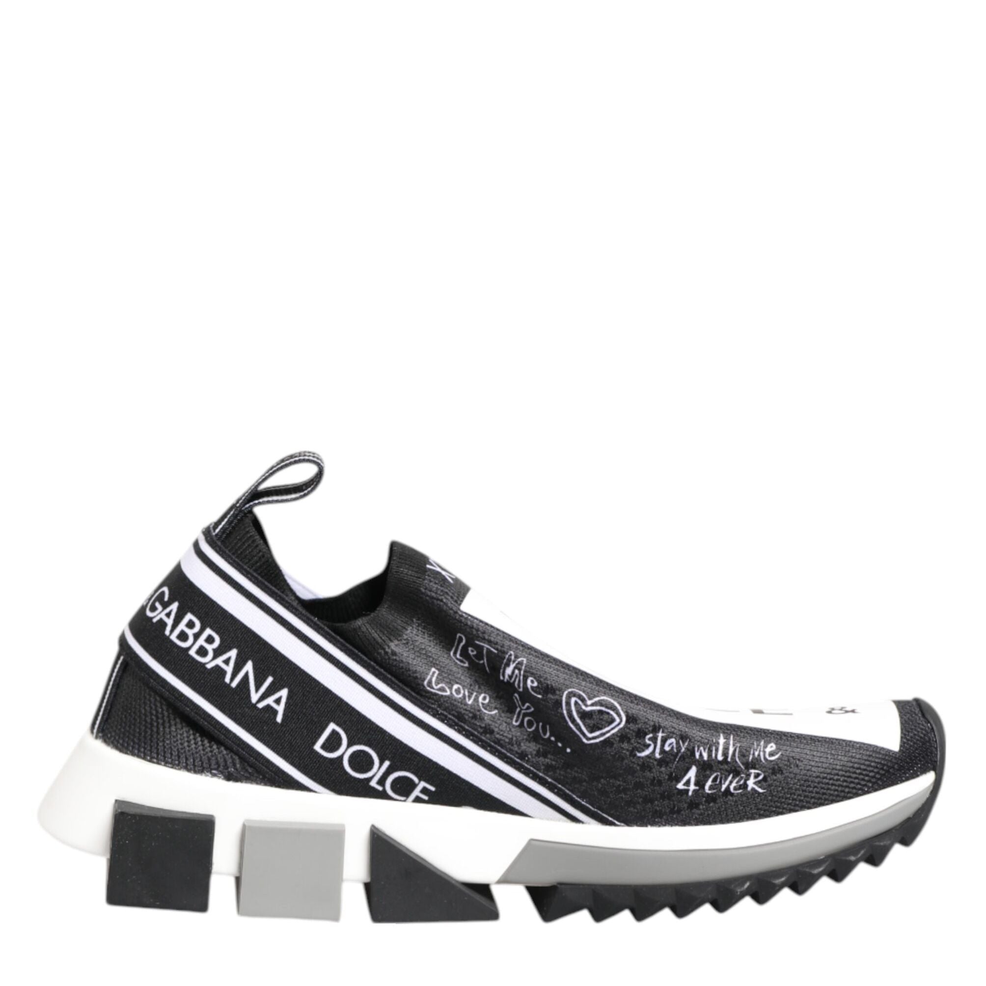 Dolce & Gabbana Black White Sorrento Low Top Sneakers Shoes