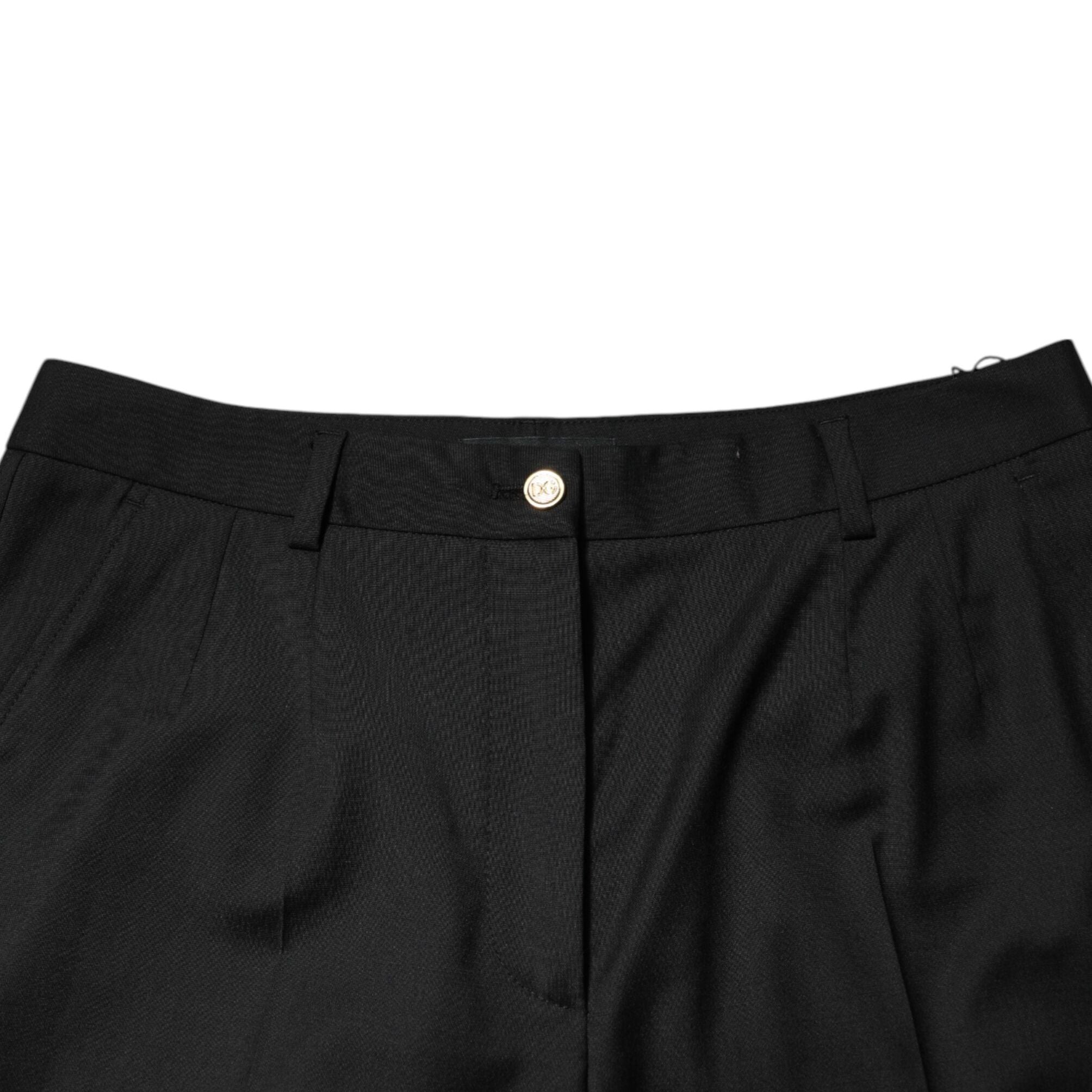 Dolce & Gabbana Black Polyester Tapered Women Trouser Pants