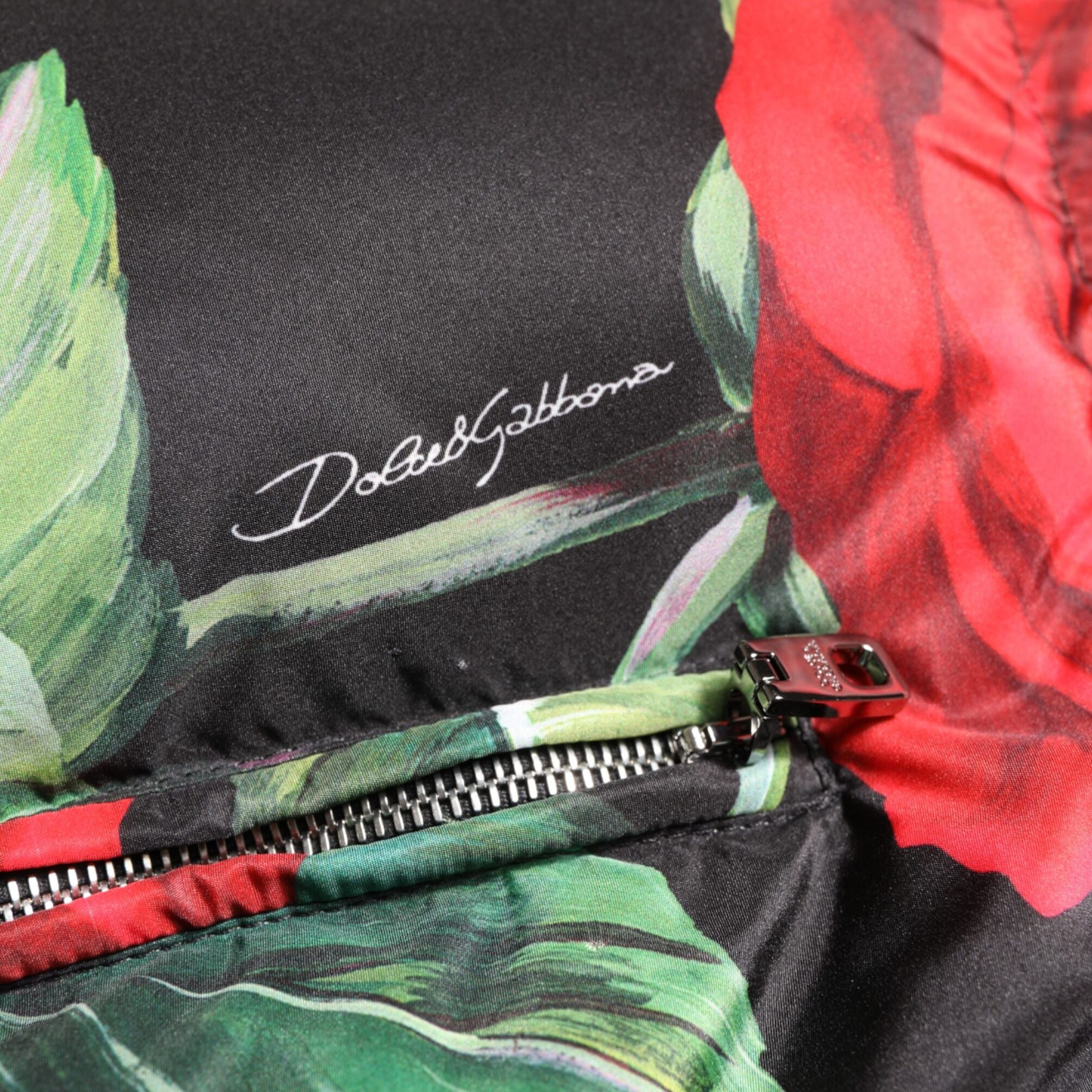 Dolce & Gabbana Multicolor Floral Puffer Coat Full Zip Jacket