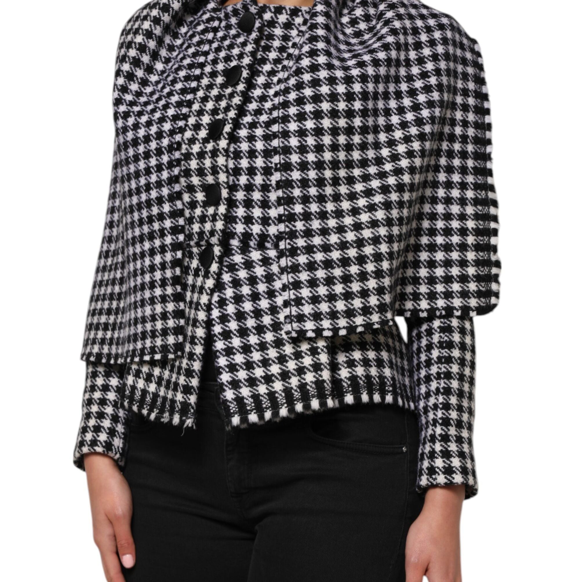 Dolce & Gabbana Multicolor Wool Monochrome Patterned Jacket