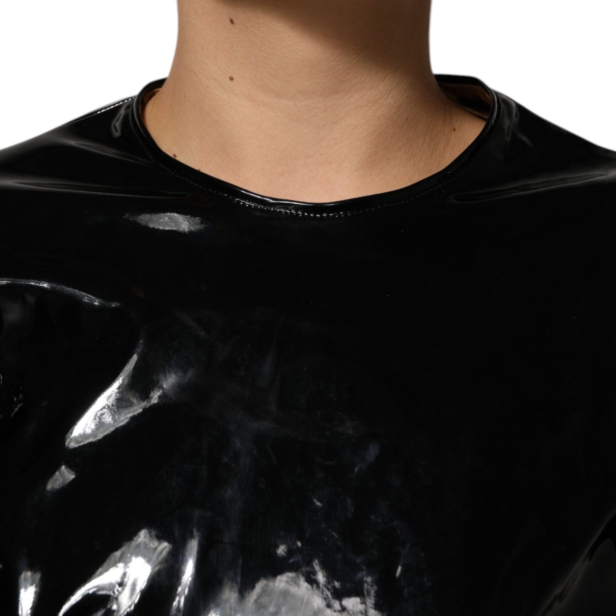 Dolce & Gabbana Black Bodycon Sheath Puff Sleeve Mini Dress
