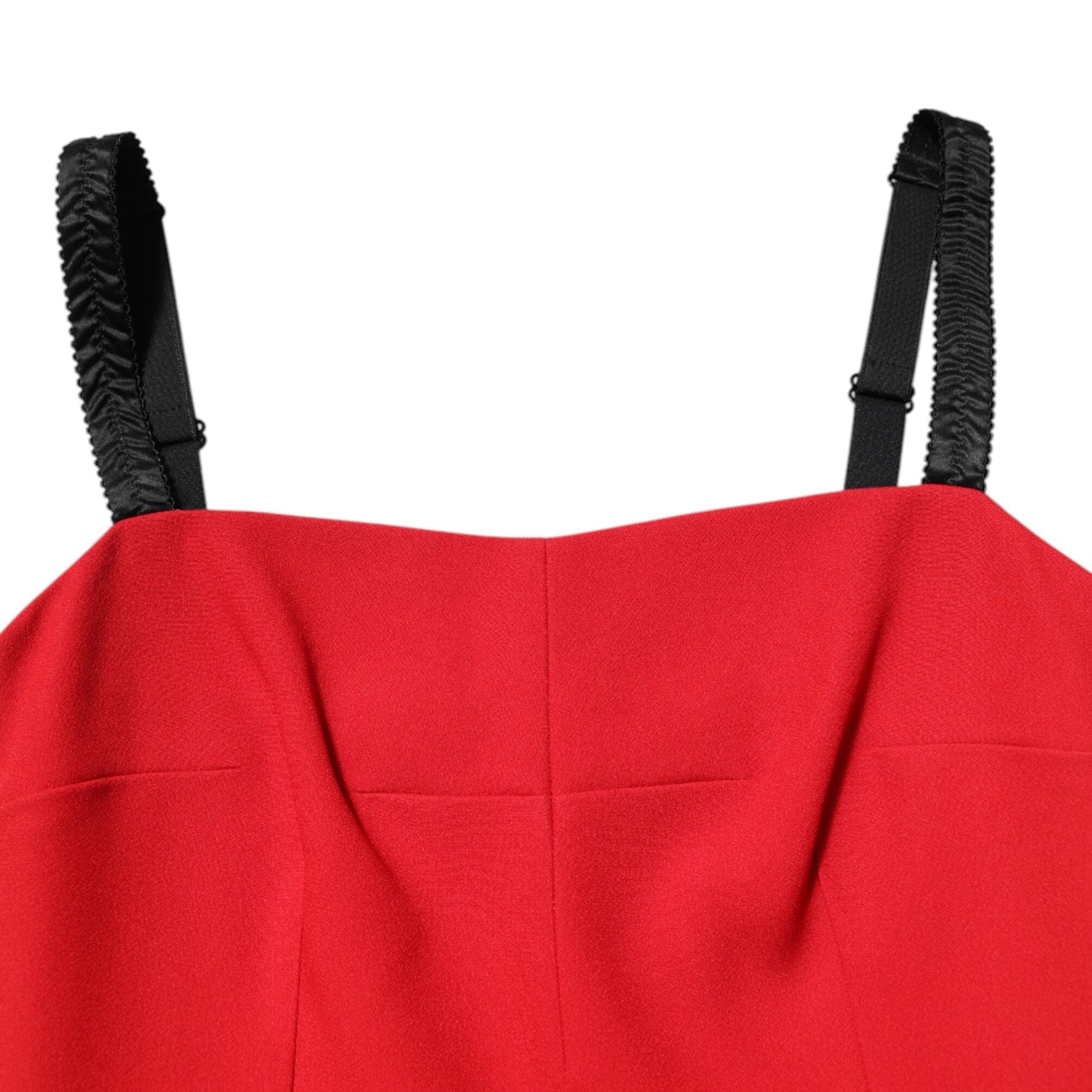 Dolce & Gabbana Red Stretch Bodycon Sheath Knee Length Dress