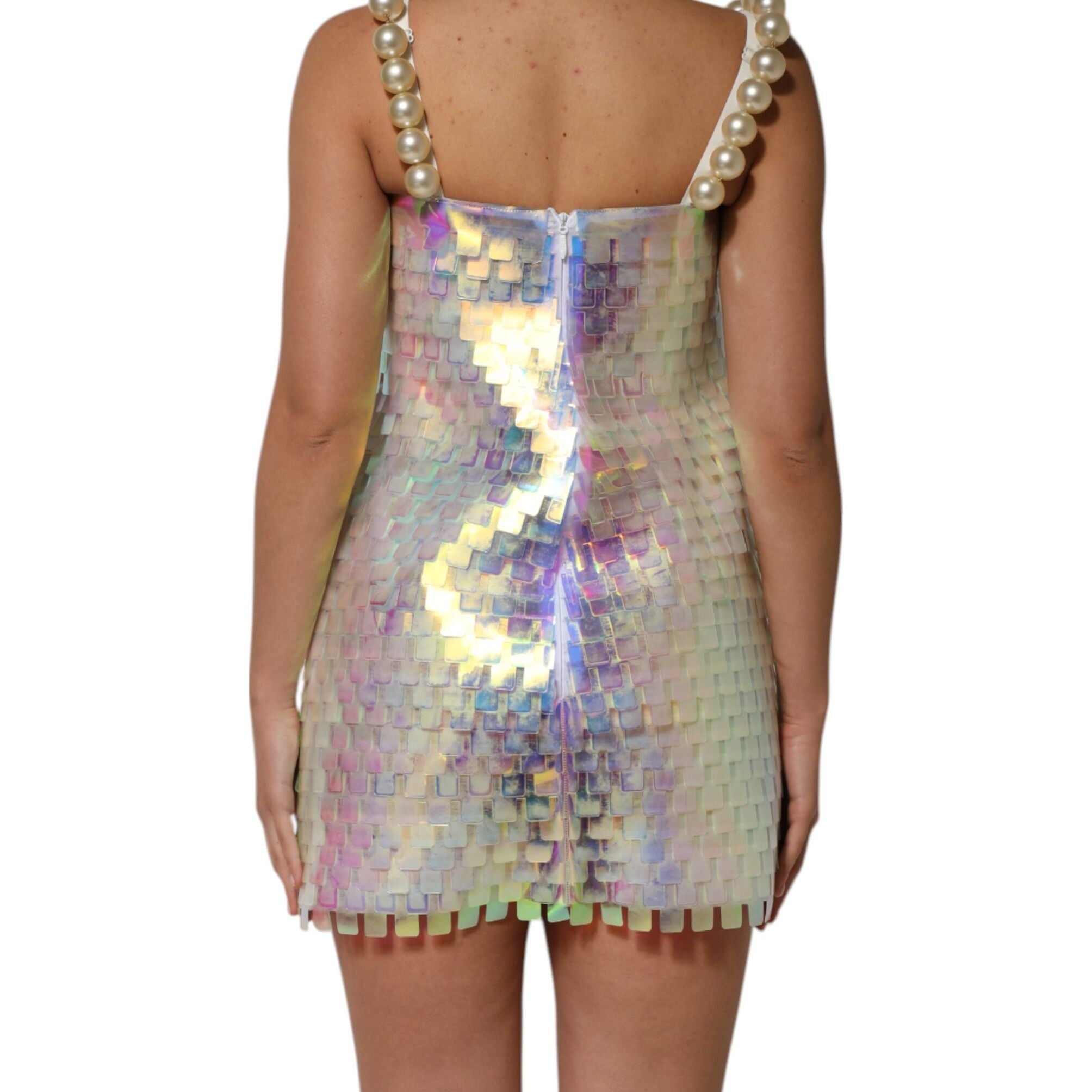 Dolce & Gabbana Multicolor Sequin Holographic Mini Dress