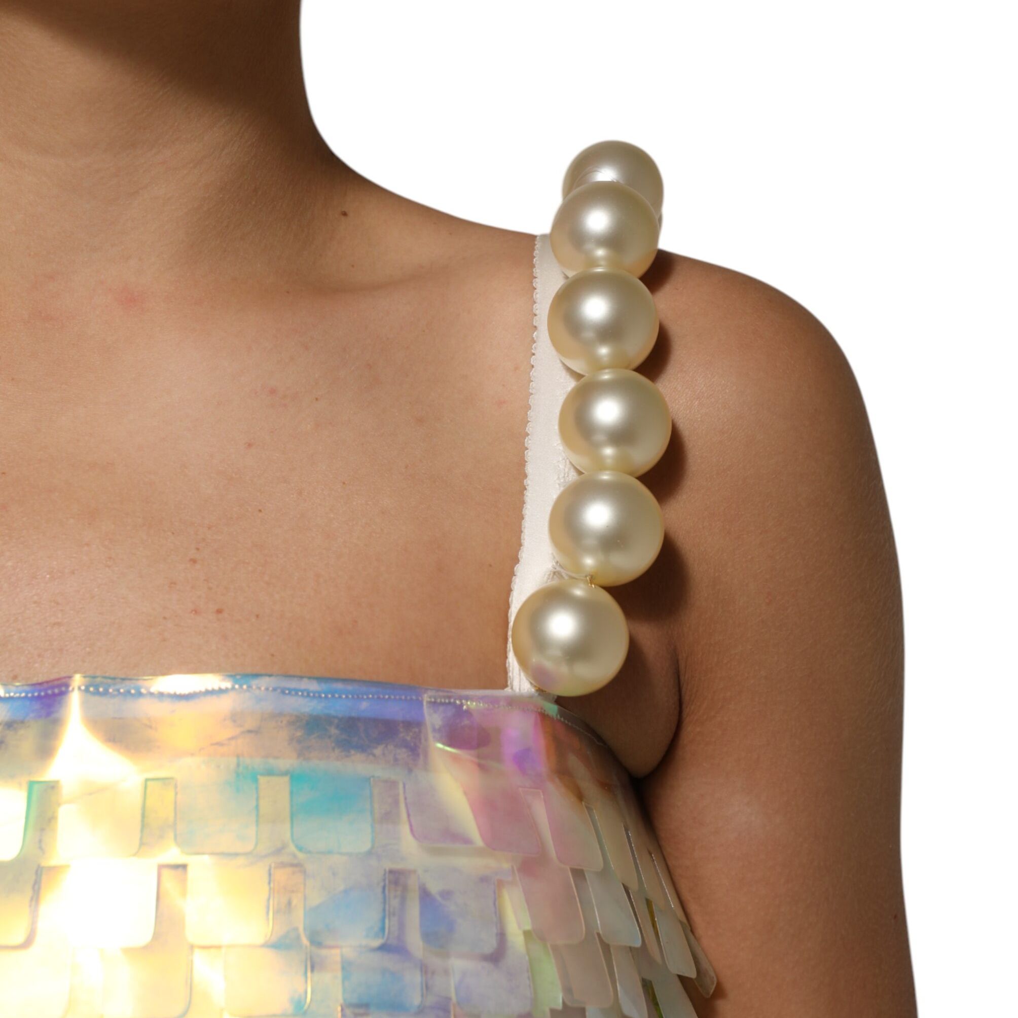 Dolce & Gabbana Multicolor Sequin Holographic Mini Dress