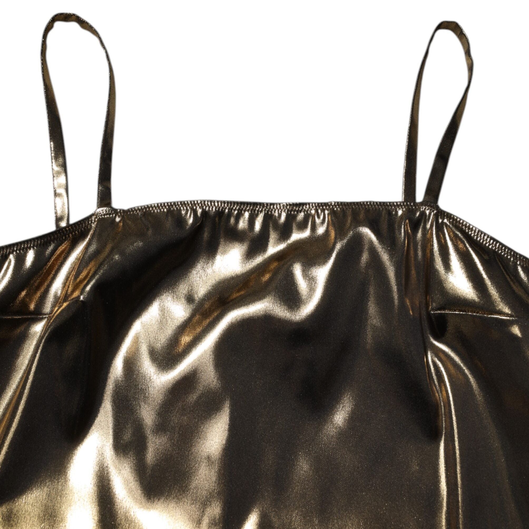 Dolce & Gabbana Metallic Gold Sleeveless A-line Mini Dress