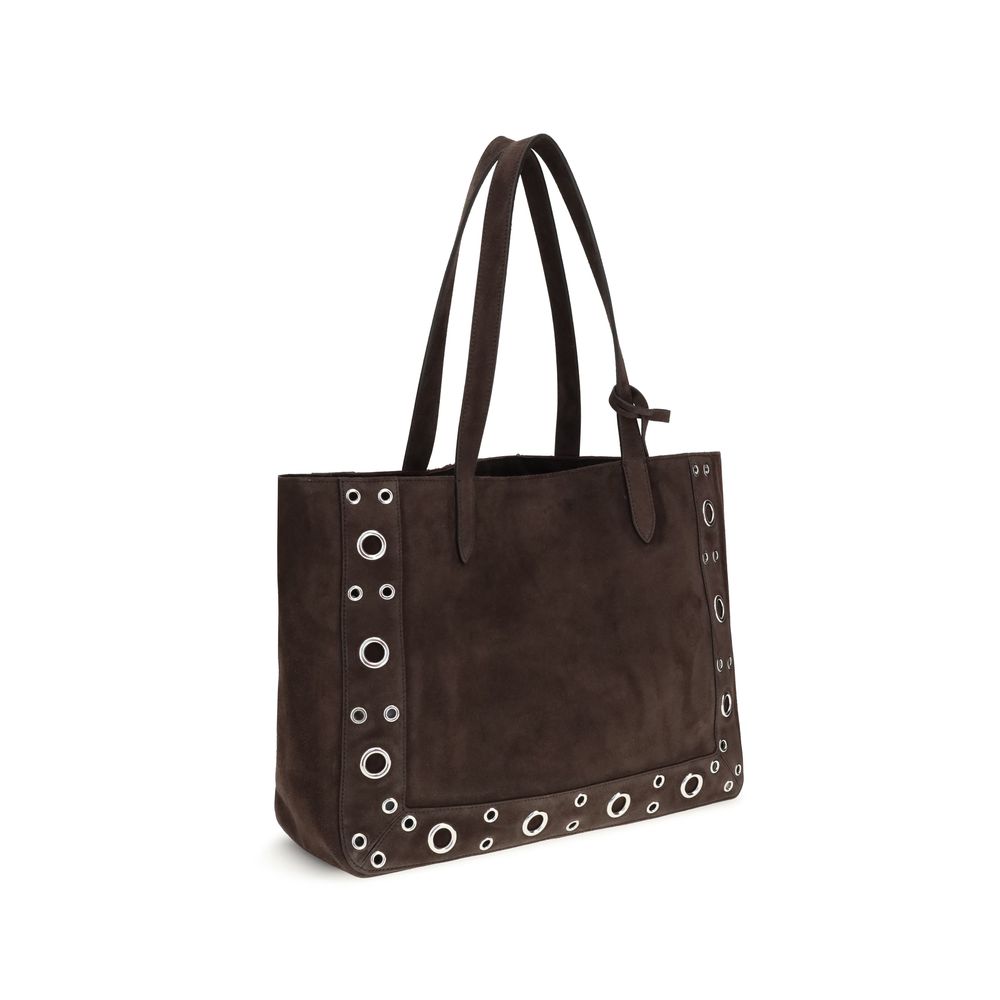 Valentino Garavani Brown Calf Leather Bos Taurus Shoulder Bag