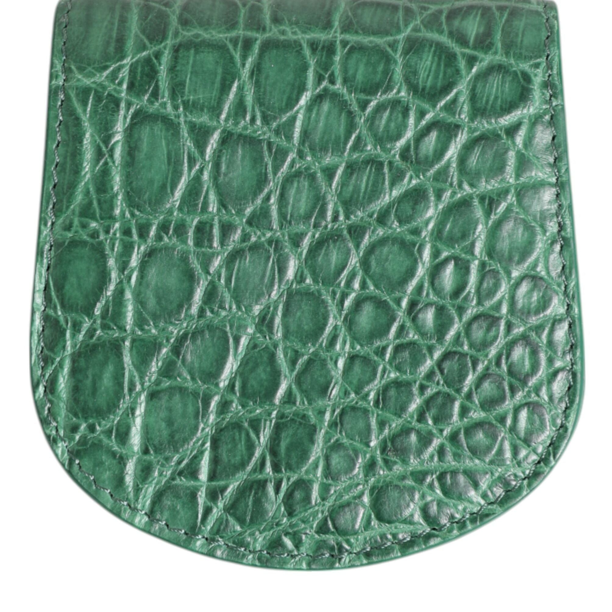 Dolce & Gabbana Green Exotic Skin Coin Condom Case Holder Pocket Wallet