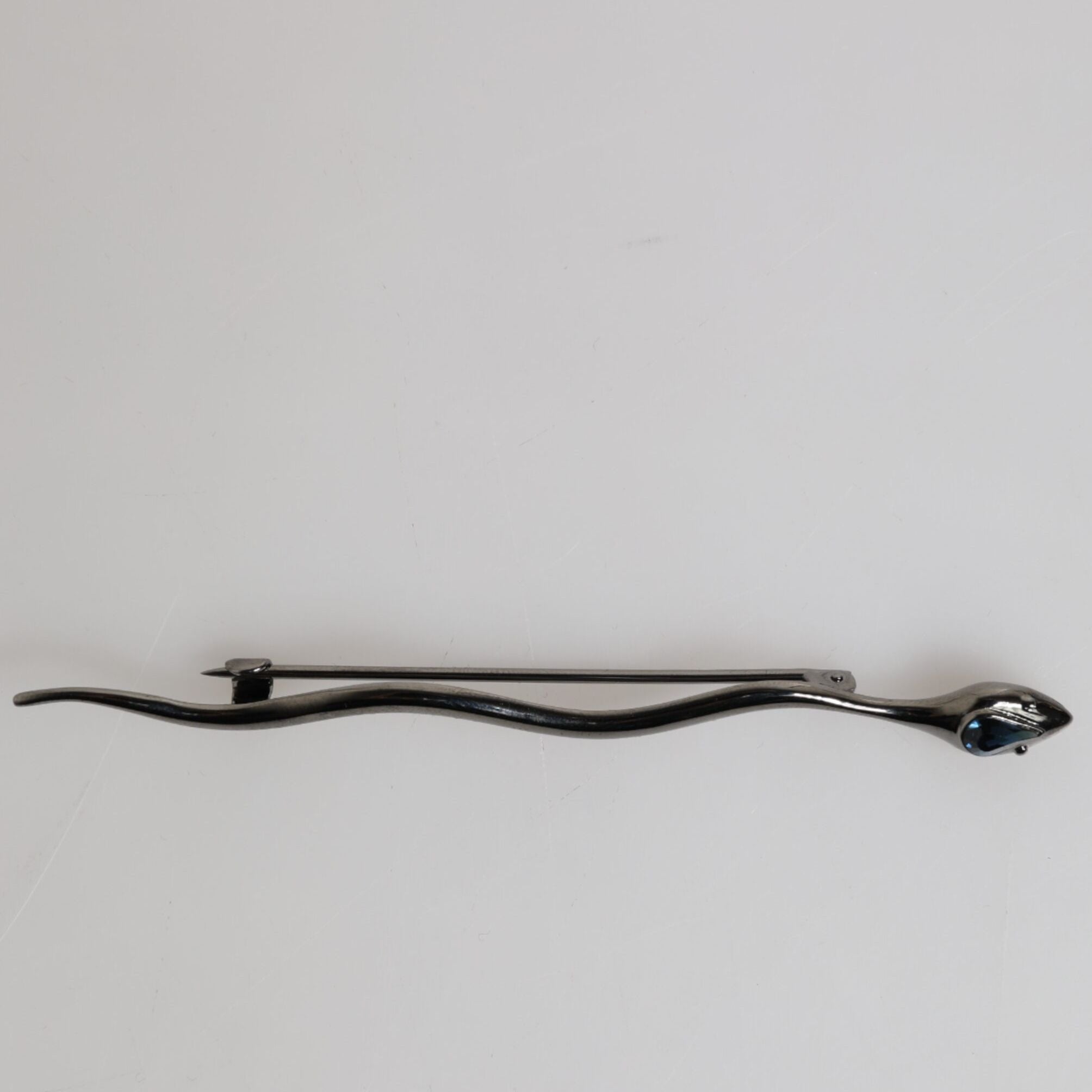 Dolce & Gabbana Black Brass Crystal Spilla Serpente Mens Brooch Pin