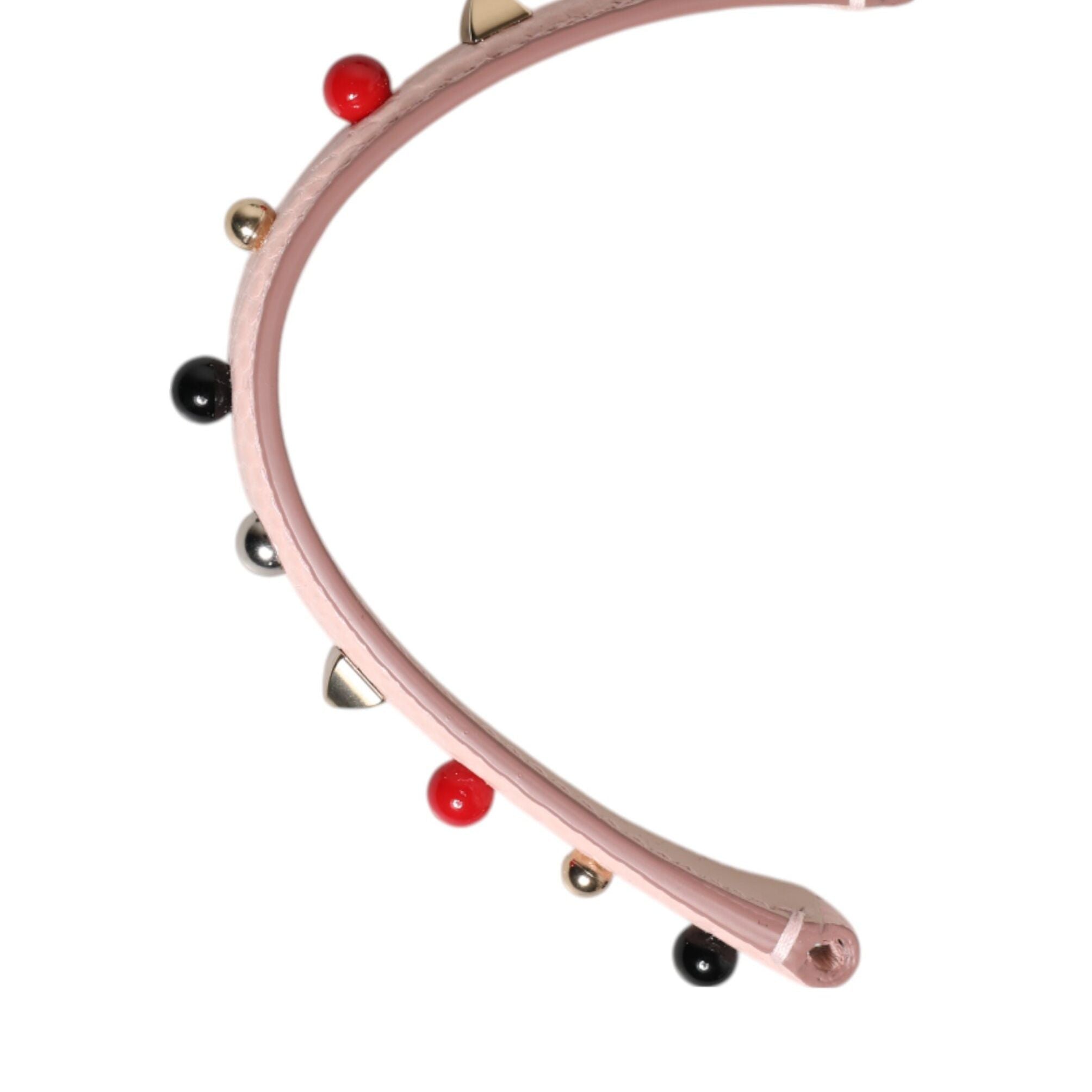 Dolce & Gabbana Light Pink Embellished Leather Bag Handle Shoulder Strap