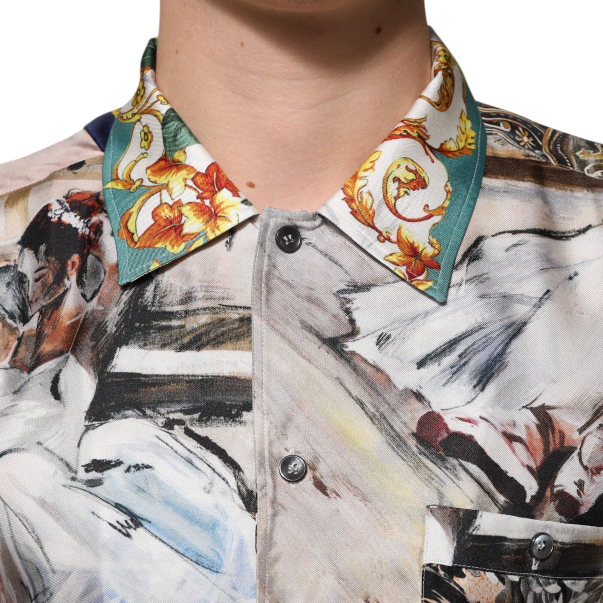 Dolce & Gabbana Multicolor Shell Print Hawaii Casual Shirt
