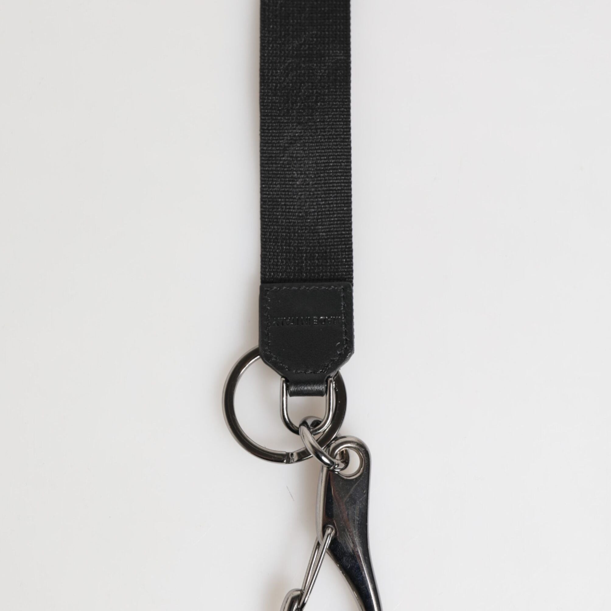 Dolce & Gabbana Black Burgundy Polyester DG Logo Men Keychain Keyring