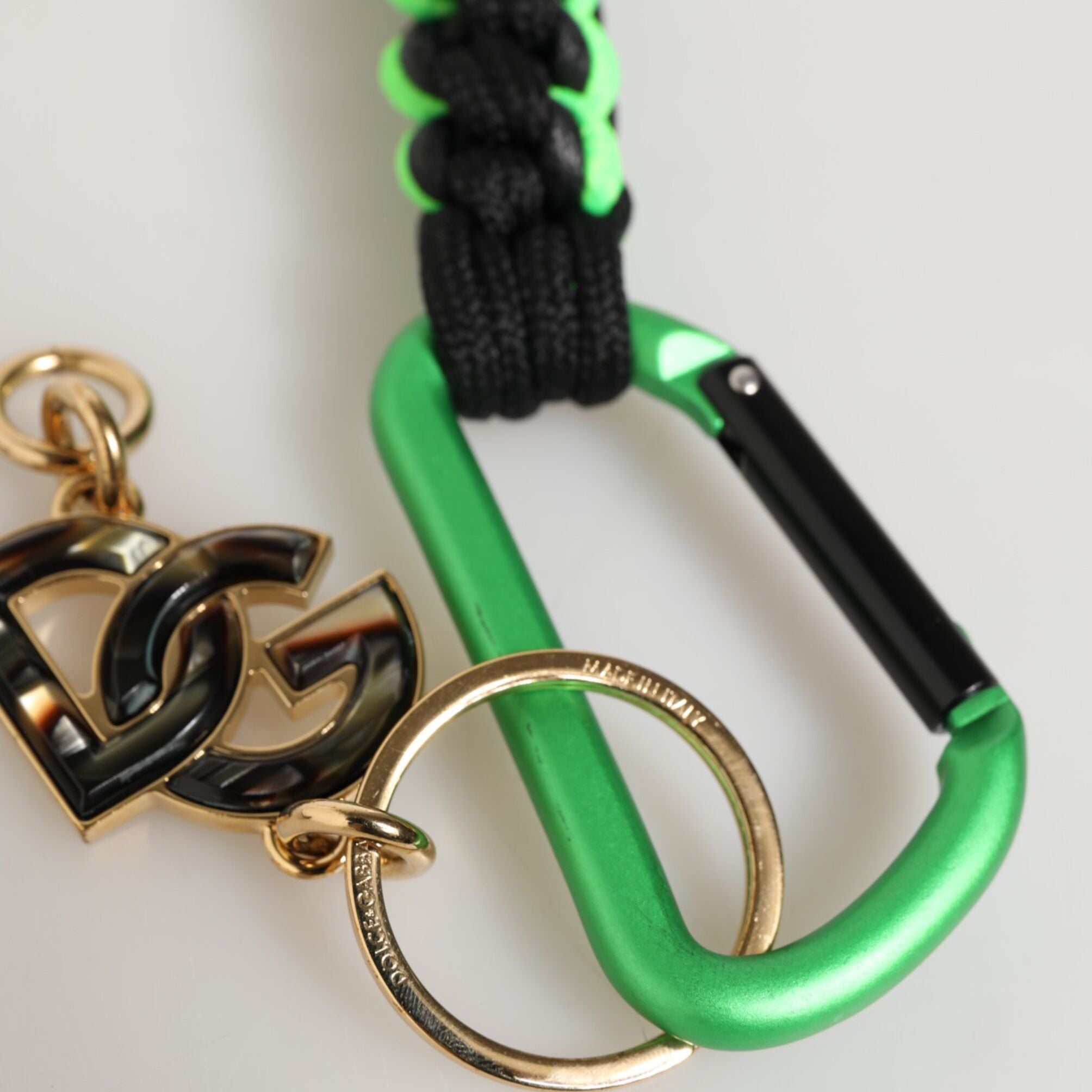 Dolce & Gabbana Multicolor Polyester Tape String DG Logo Keychain Keyring
