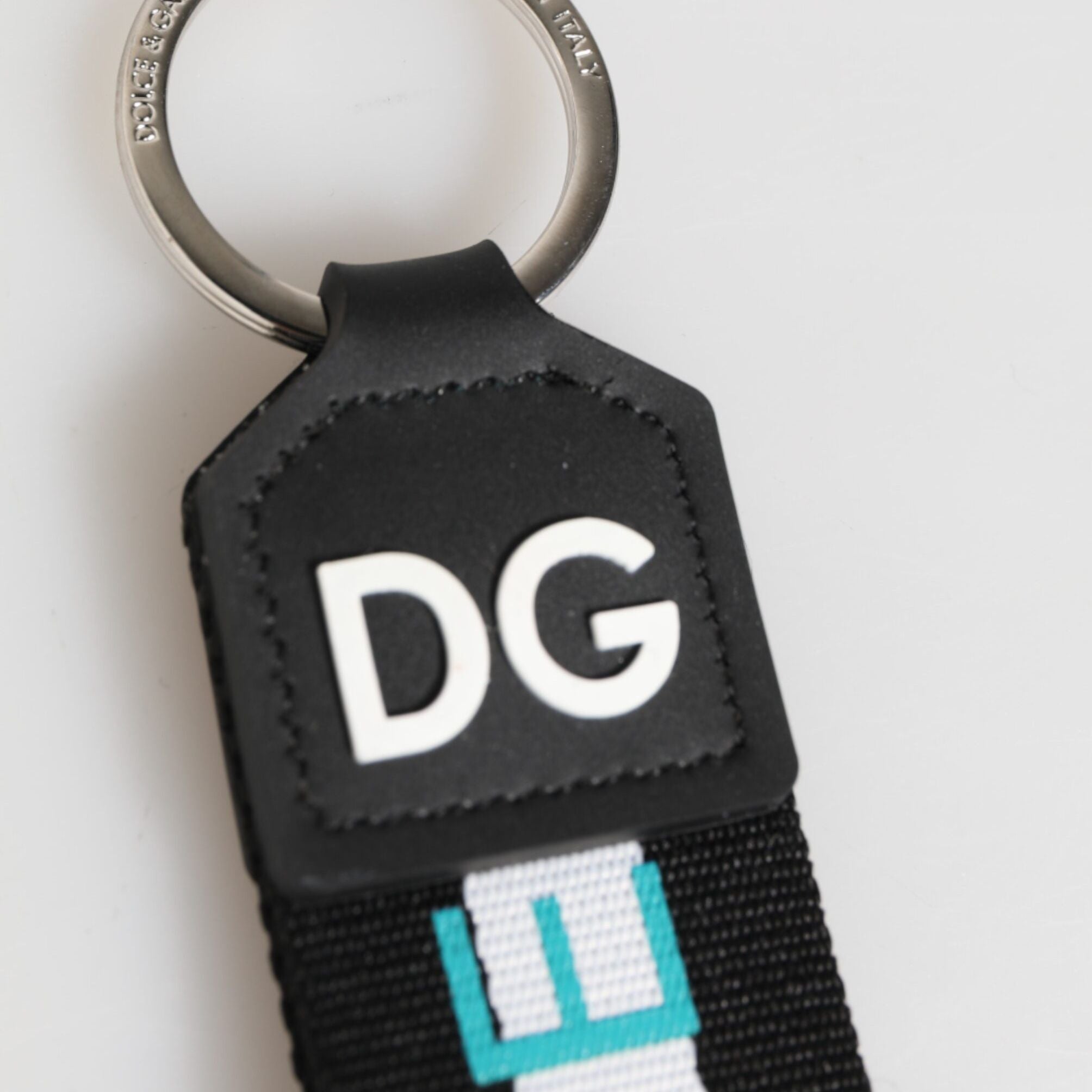 Dolce & Gabbana Multicolor Logo Polyester Brass Holder Keychain Keyring