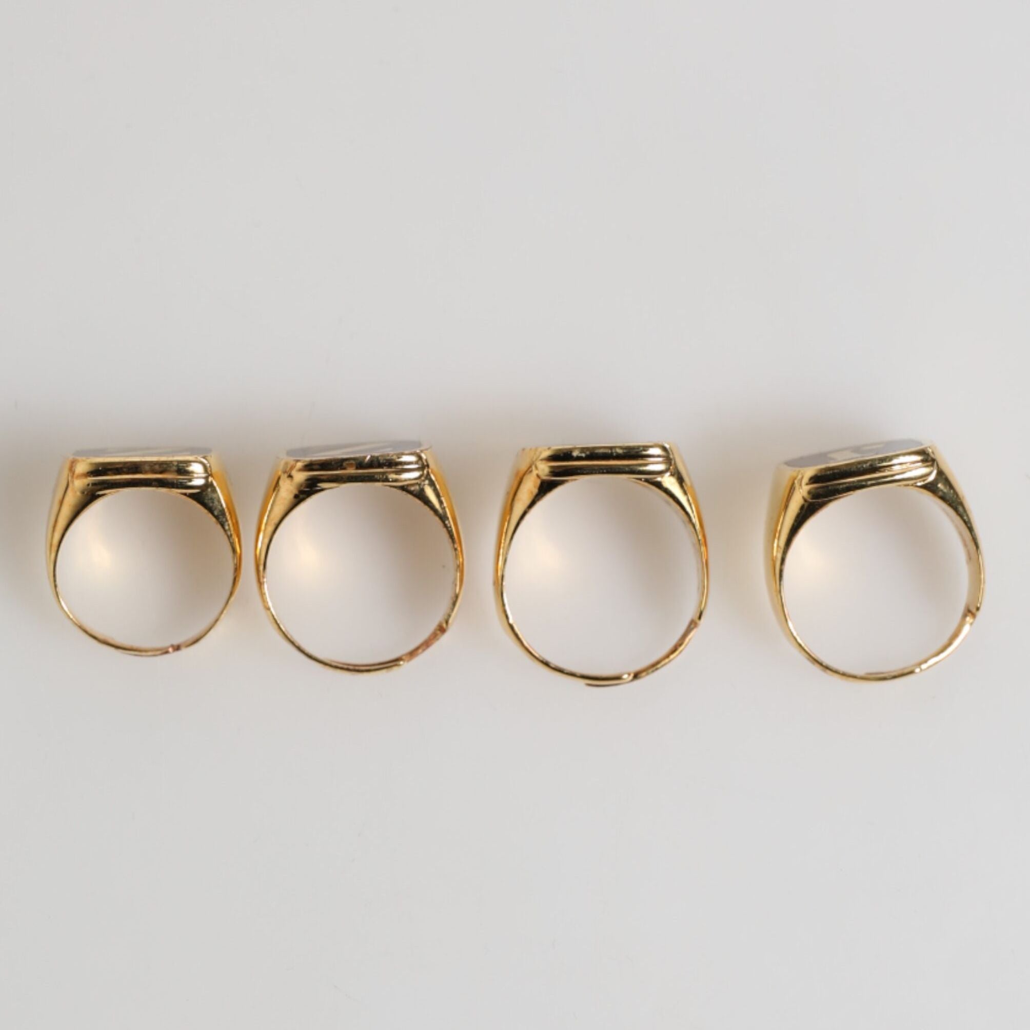 Dolce & Gabbana Gold Tone Brass JAZZ Letter Set 4 Pieces Adjustable Ring