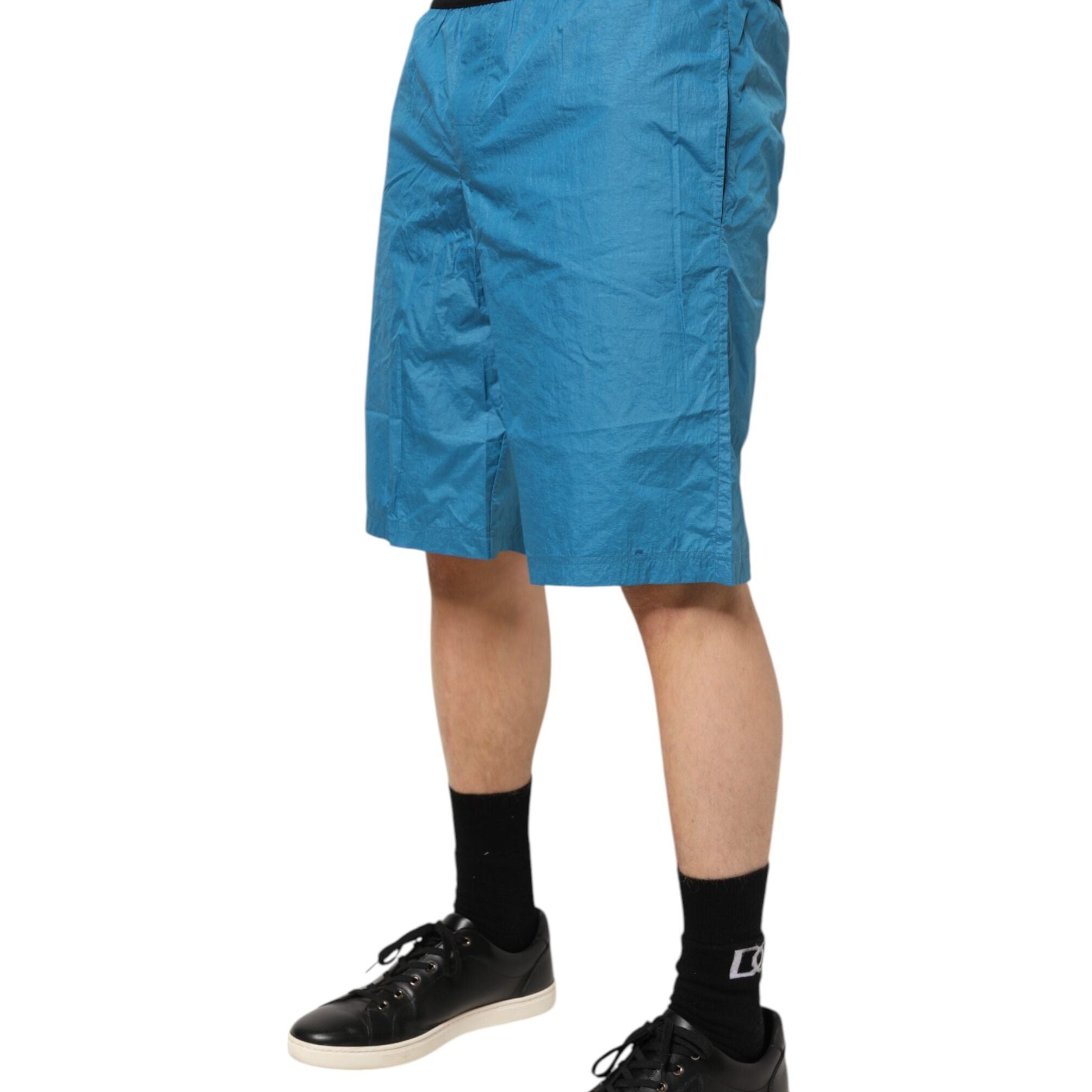 Dolce & Gabbana Blue Logo Waistband Beachwear Shorts Swimwear