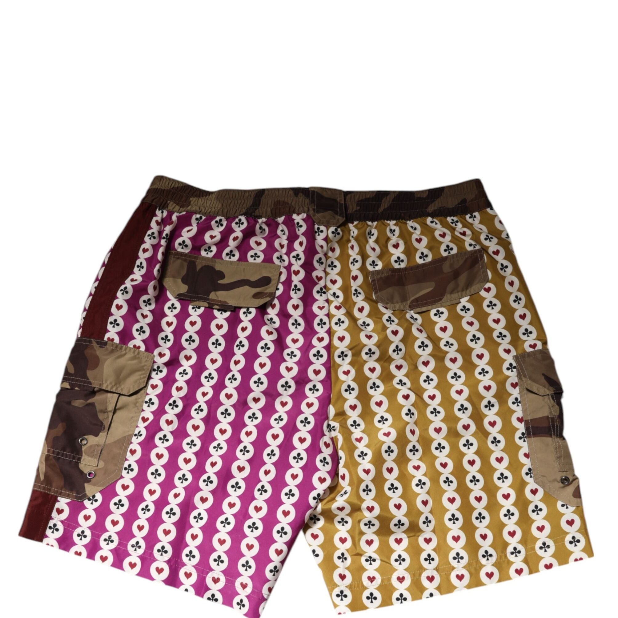 Dolce & Gabbana Multicolor Playing Card Camouflage Shorts Swimwear