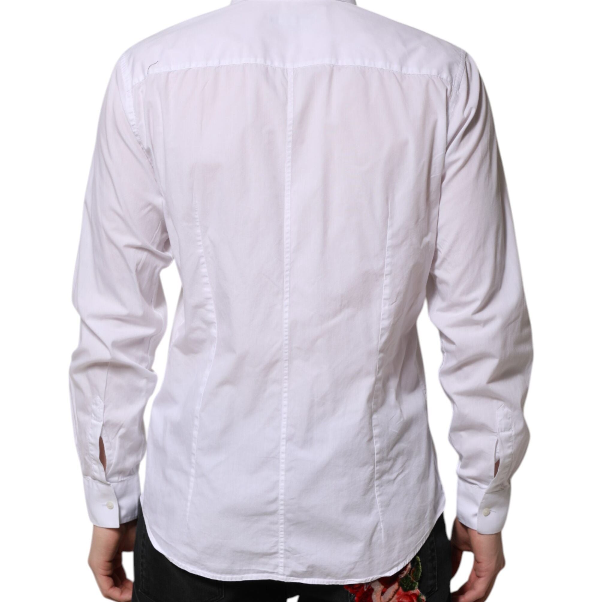 Dolce & Gabbana White Cotton STAFF Long Sleeves Forma Shirt