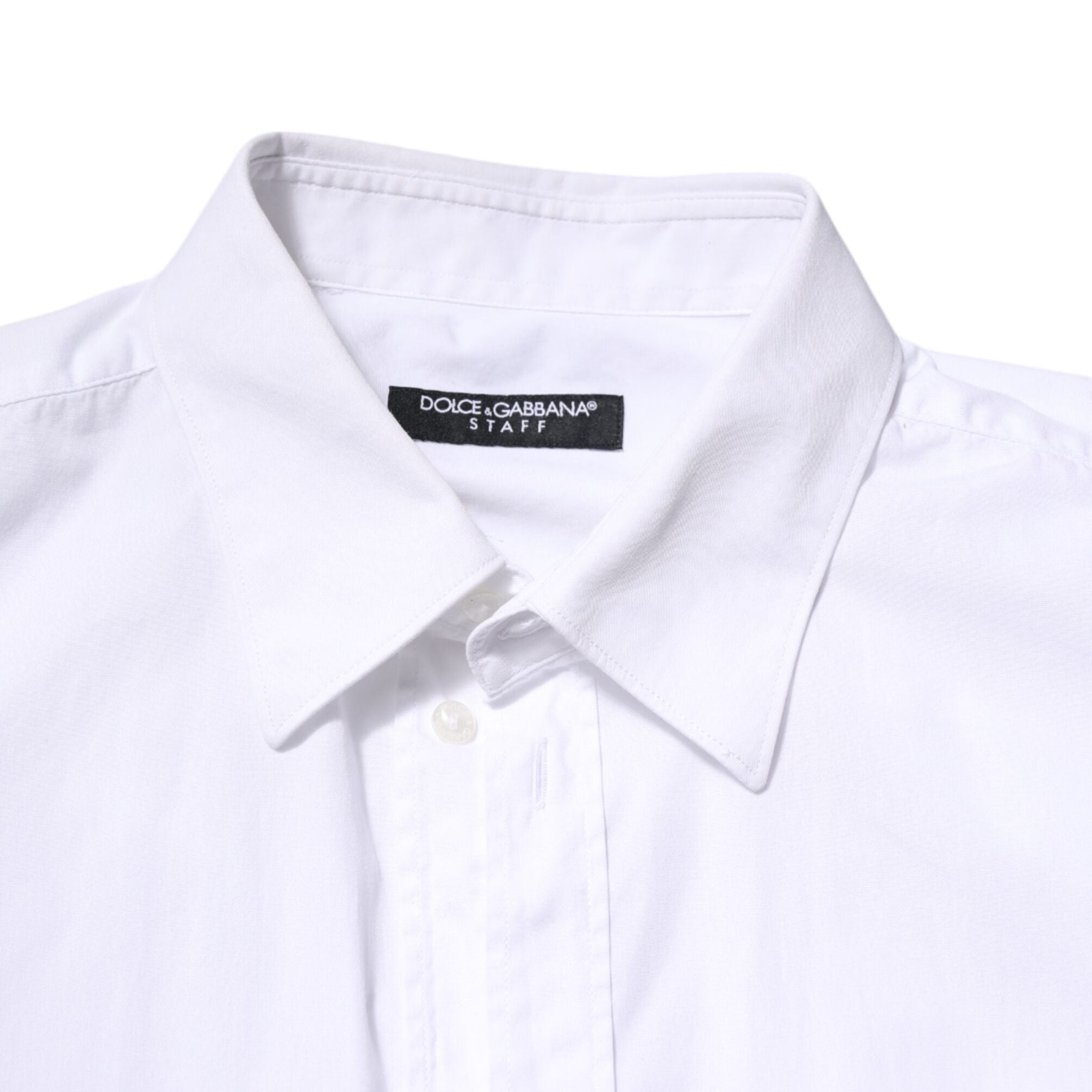 Dolce & Gabbana White Cotton STAFF Long Sleeves Forma Shirt