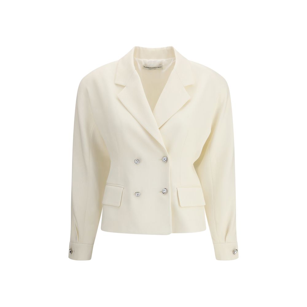 Alessandra Rich Beige Fleece Wool Blazer