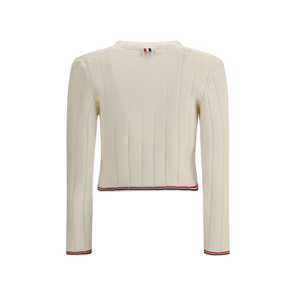 Thom Browne Beige Fleece Wool Cardigan
