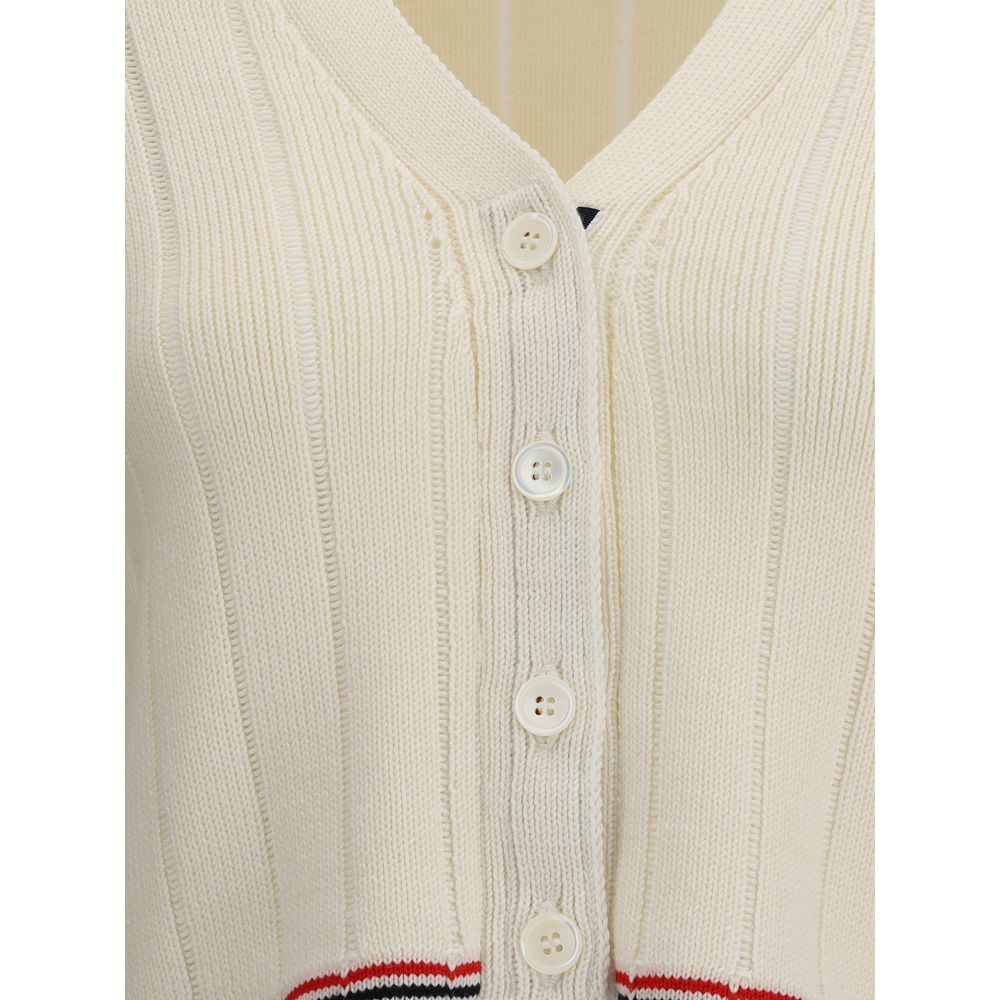 Thom Browne Beige Fleece Wool Cardigan