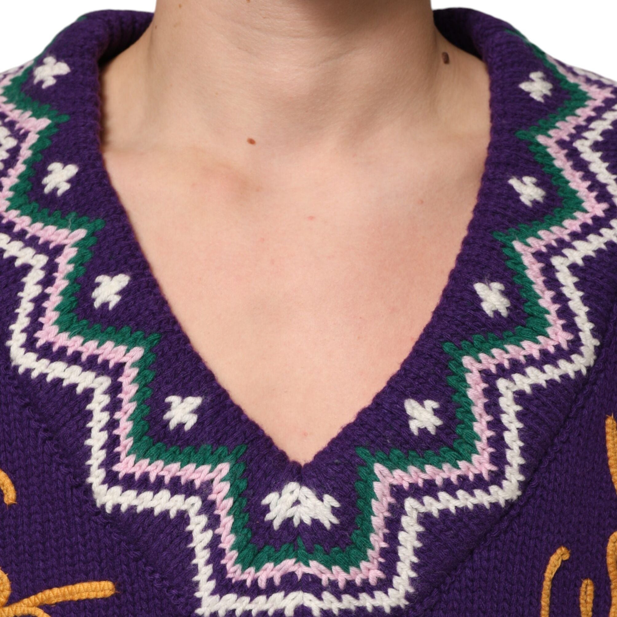 Dolce & Gabbana Purple Wool DG Logo Men Knit Pullover Sweater