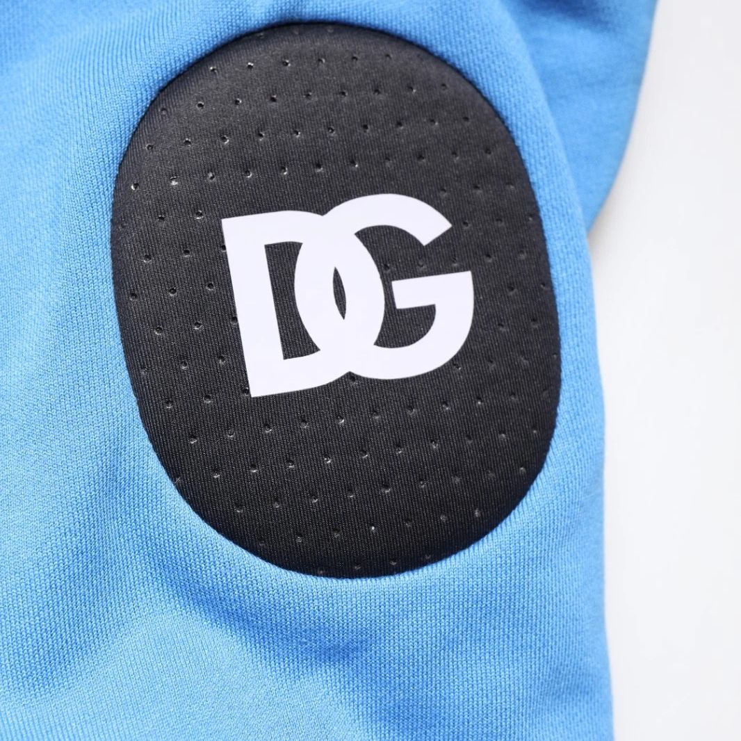 Dolce & Gabbana Blue Cotton Hooded Men Sportswear One Size Vest