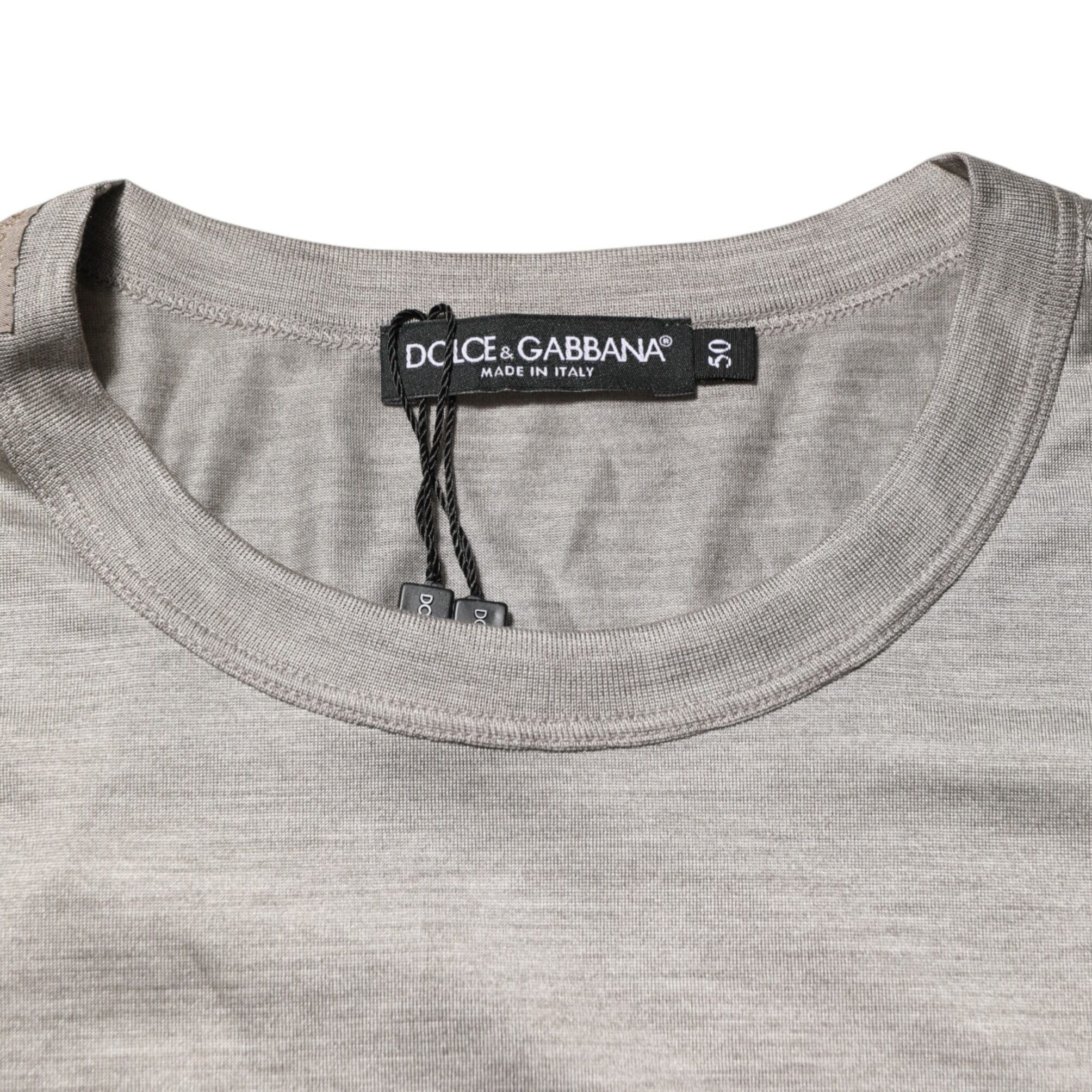 Dolce & Gabbana Beige Hazelnut Cotton Shortsleeve Shirt T-shirt