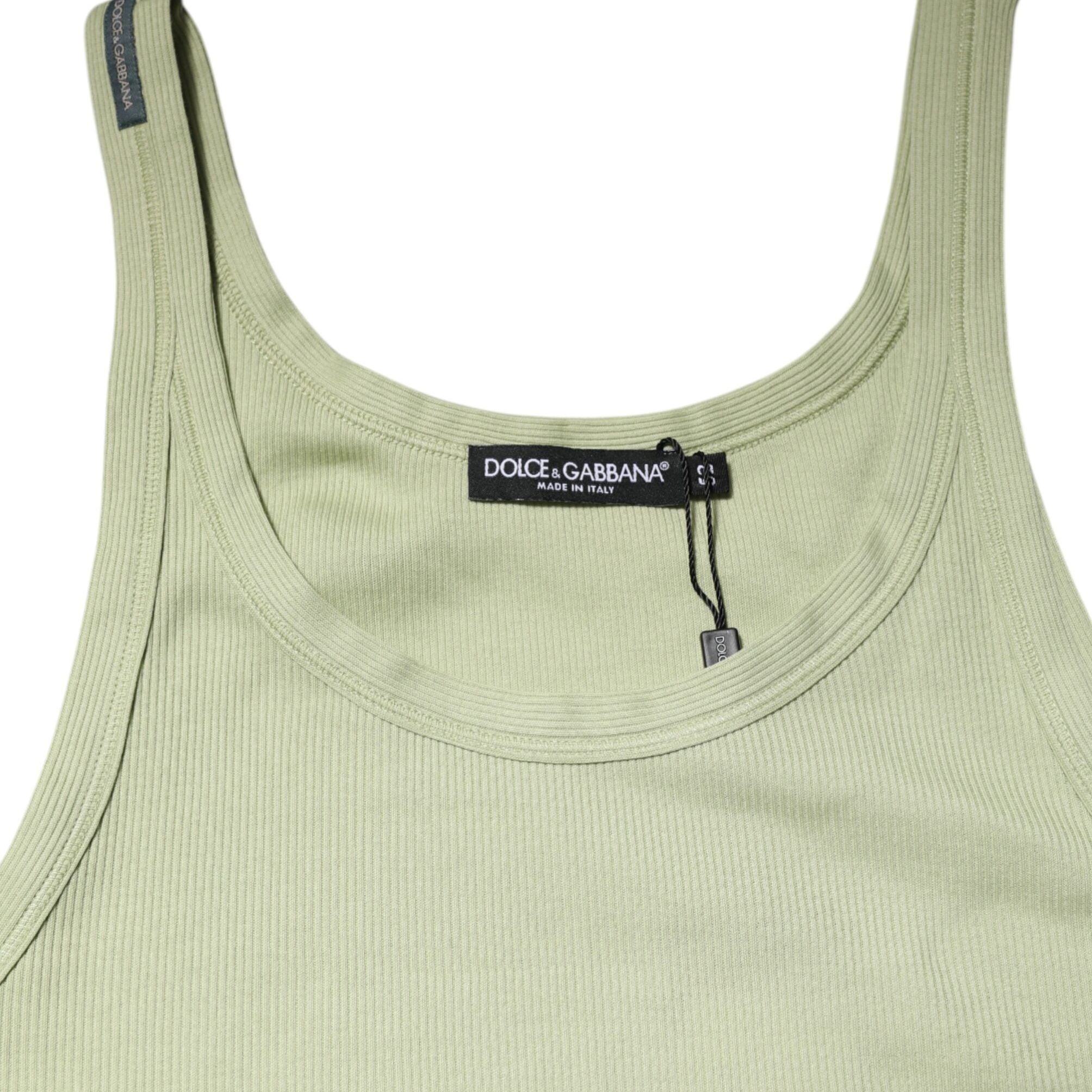 Dolce & Gabbana Light Green Tank Sleeveless Men T-shirt