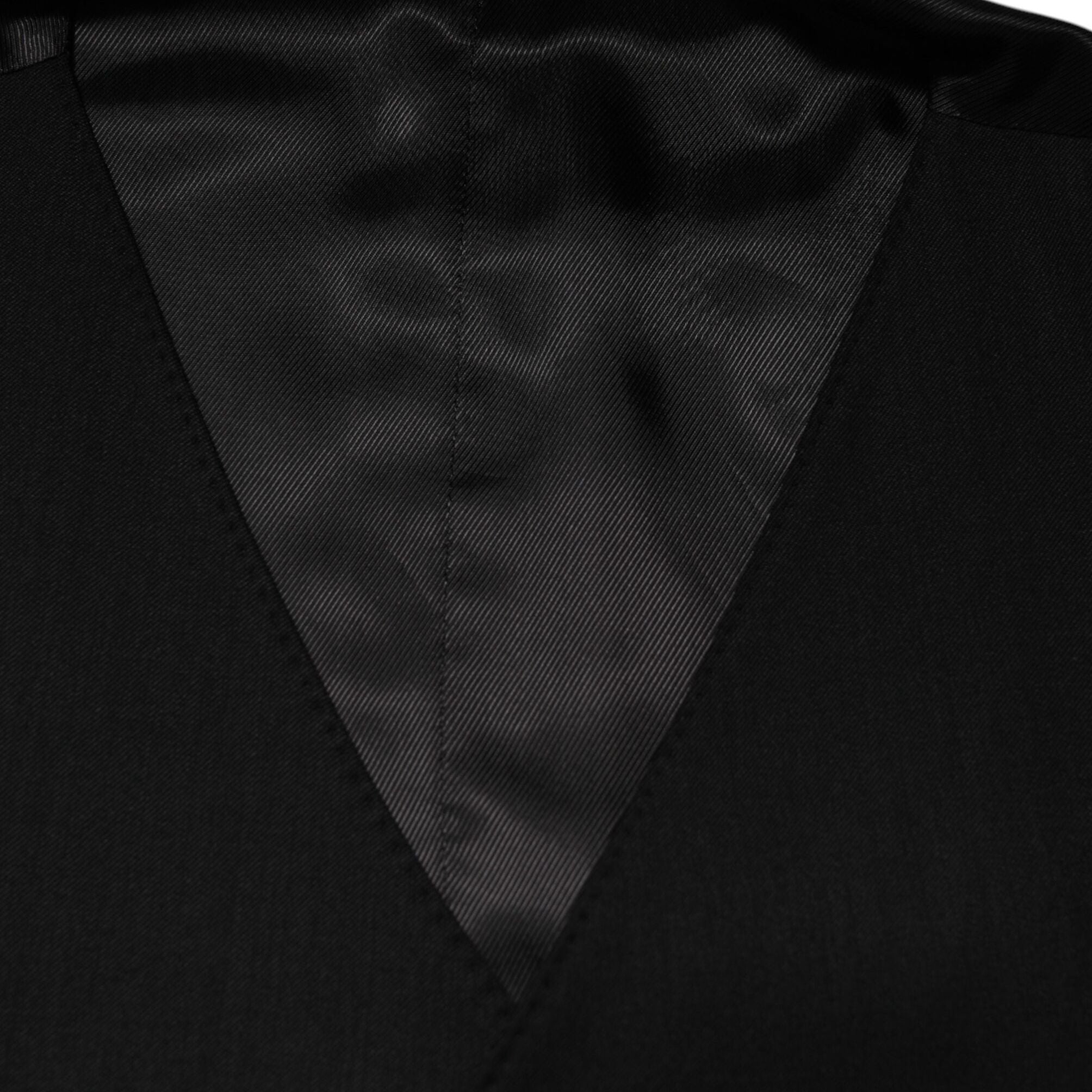 Dolce & Gabbana Black Wool Dress Formal Men Waistcoat Vest
