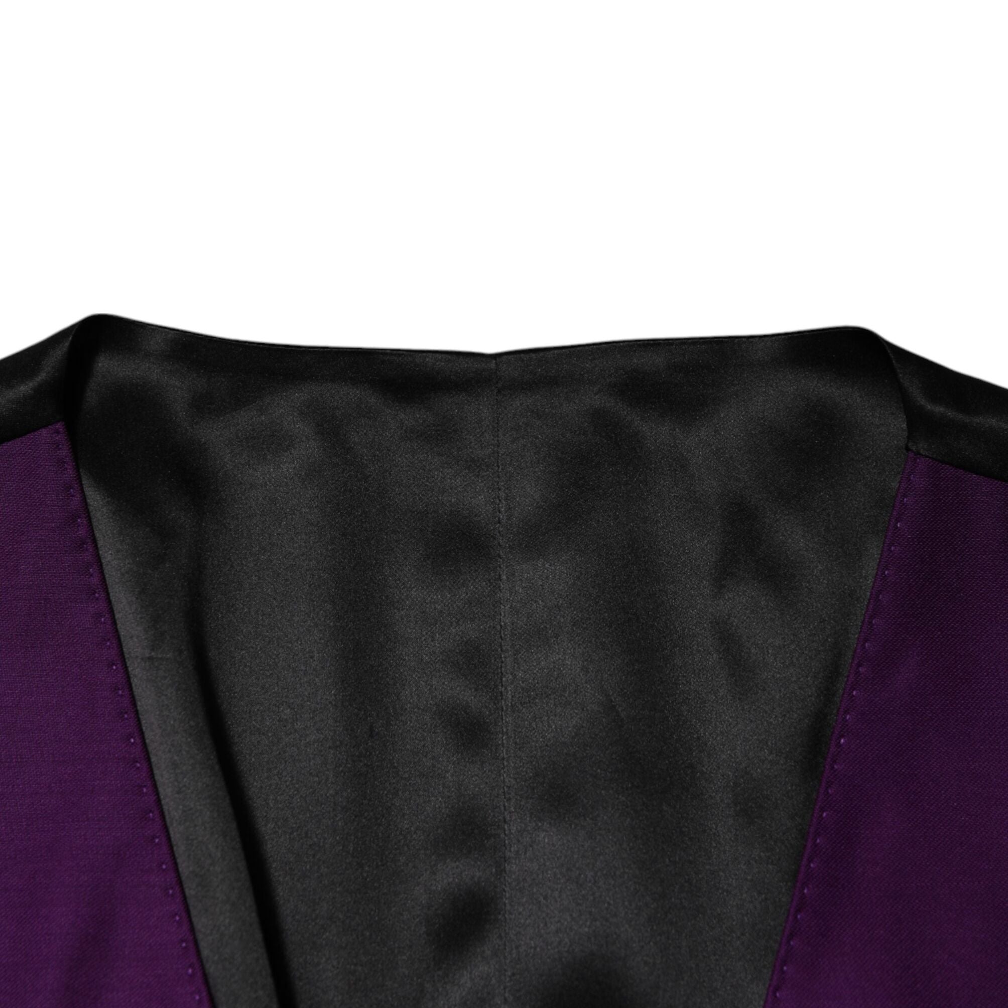 Dolce & Gabbana Purple Wool Dress Formal Waistcoat Vest