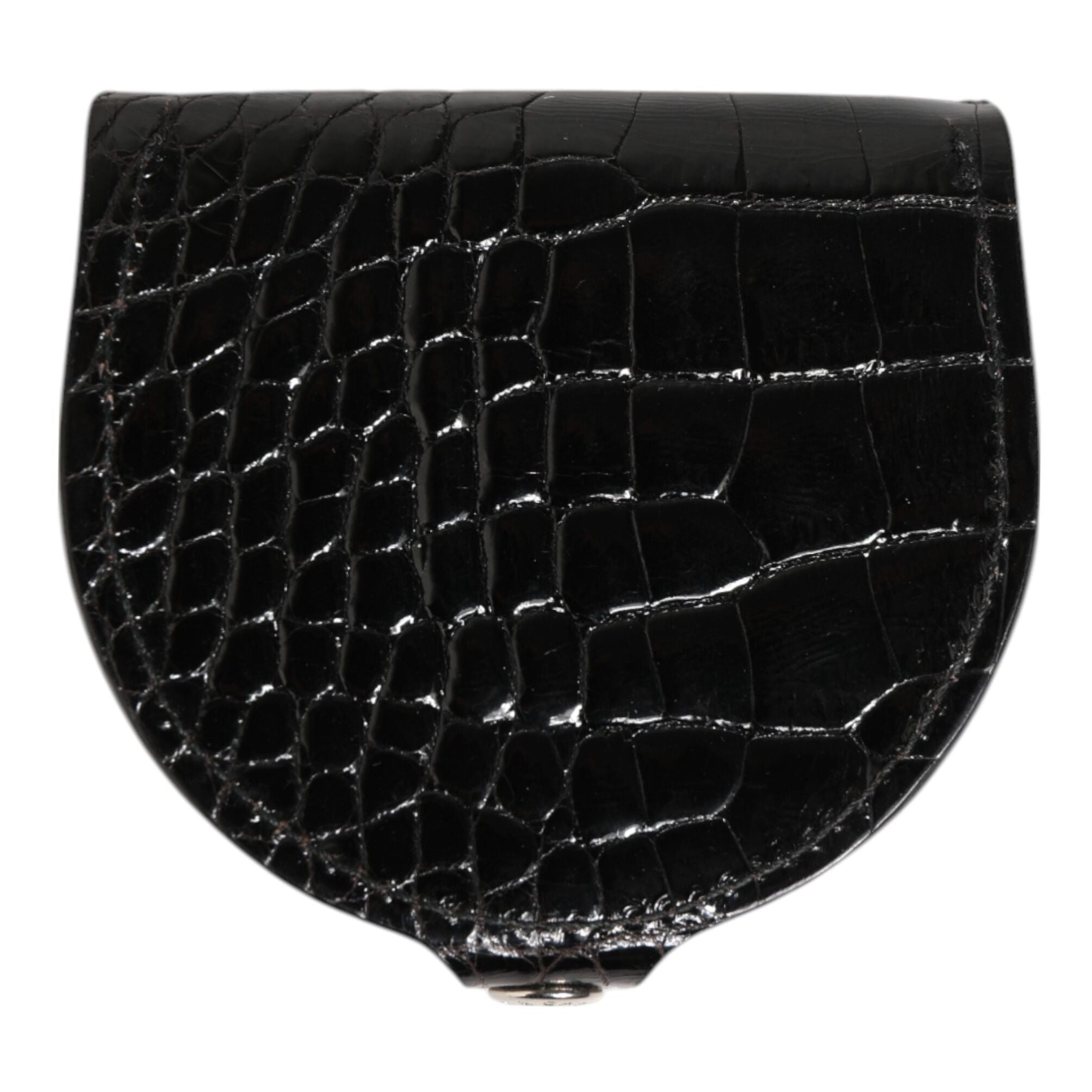 Dolce & Gabbana Black Polished Crocodile Leather Mens Coin Purse Wallet