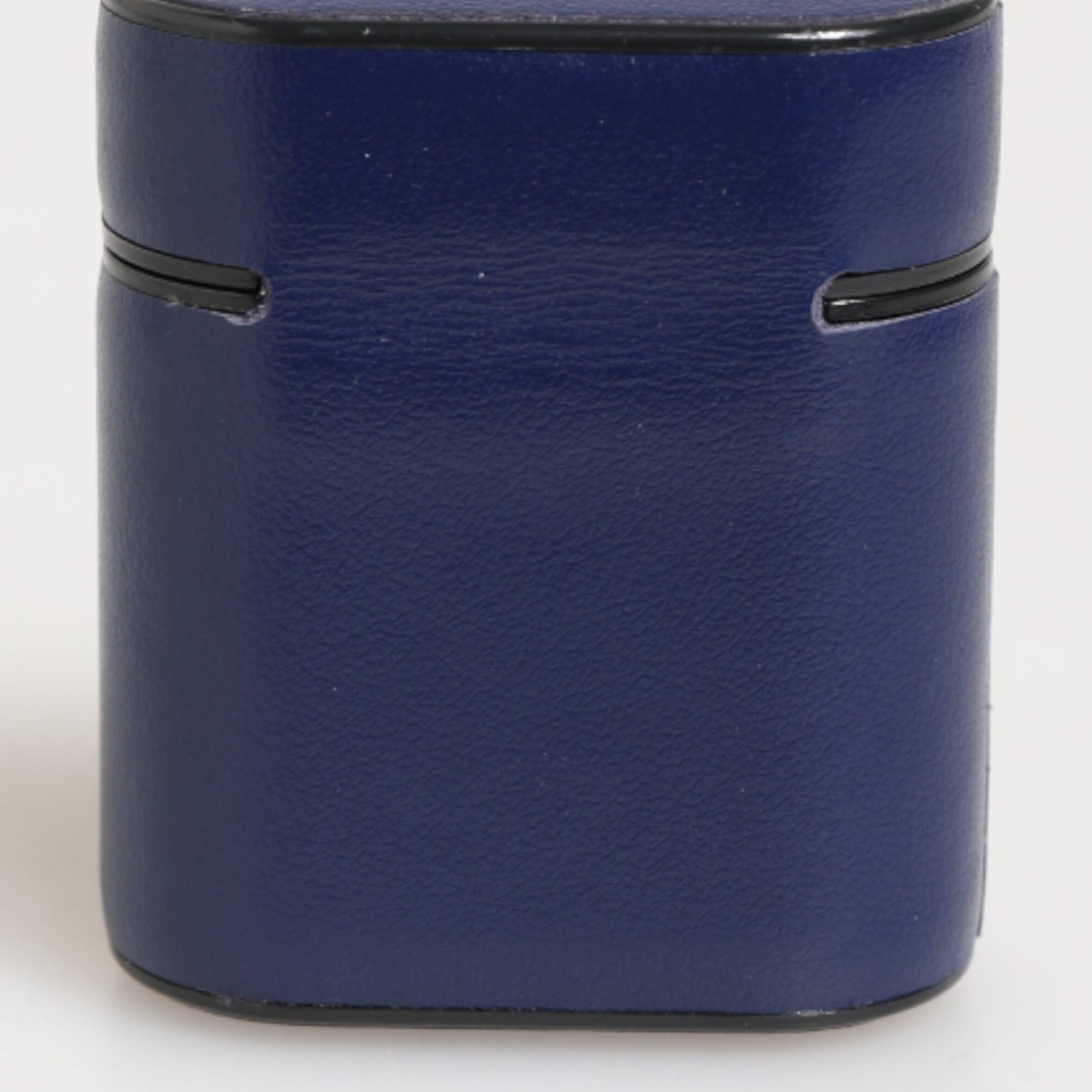 Dolce & Gabbana Blue Leather Logo Print Flip Holder Men Airpods Case