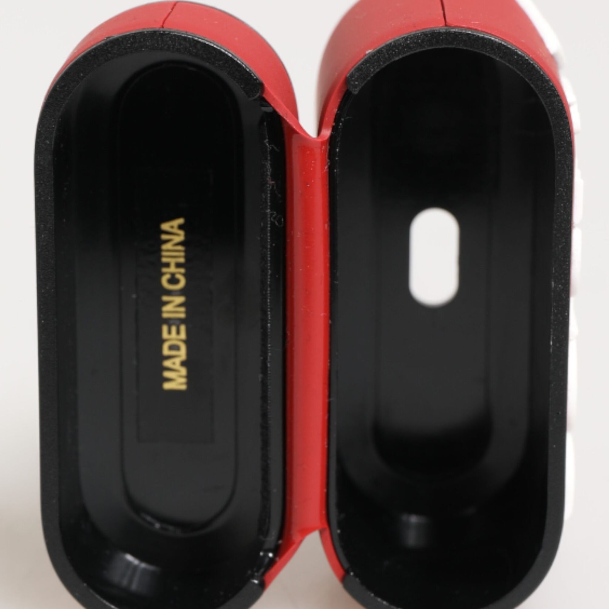 Dolce & Gabbana Red White Silicone Embossed Logo Accessory Airpods Case