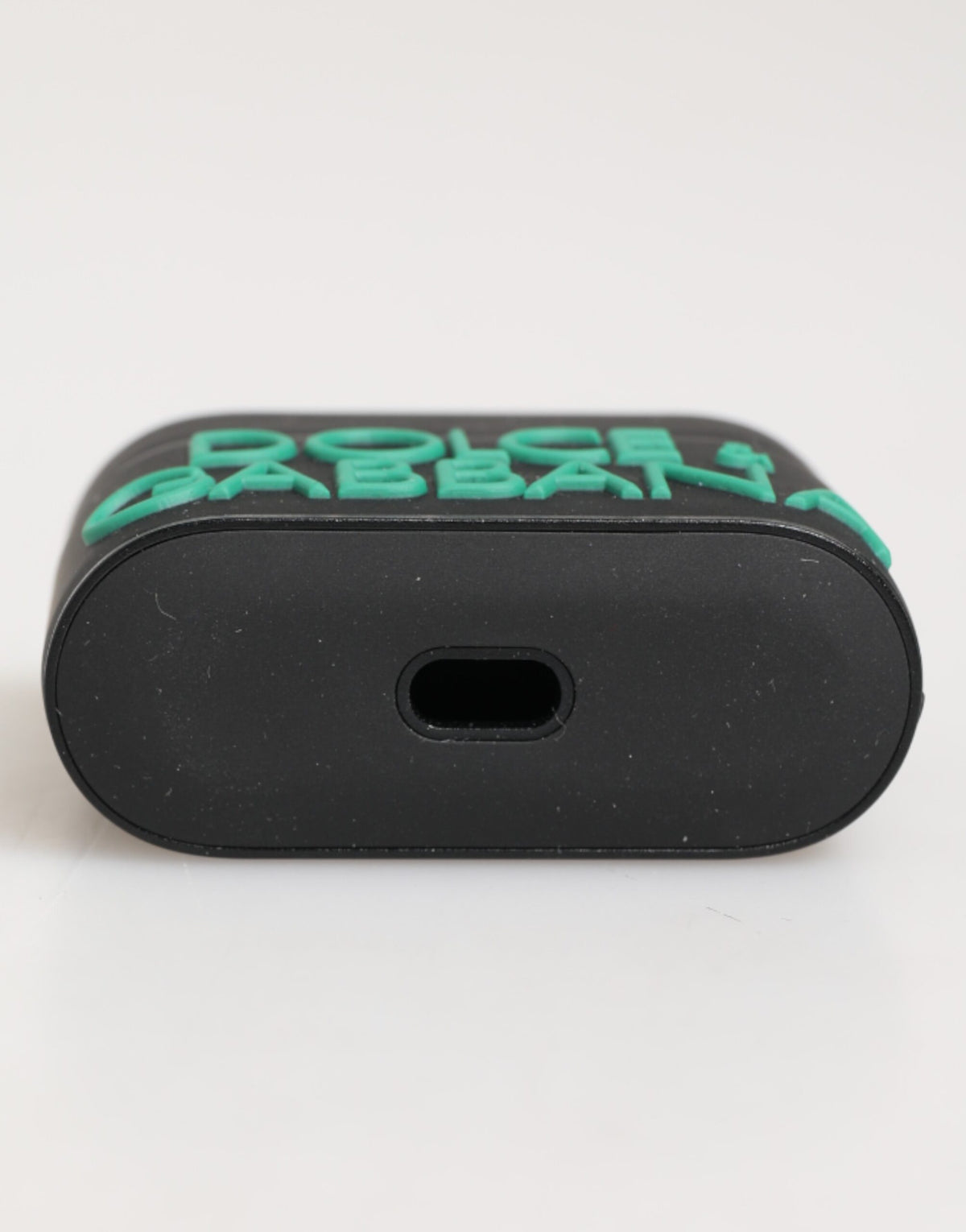 Dolce & Gabbana Black Mint Rubber Logo Embossed Accessory Airpods Case