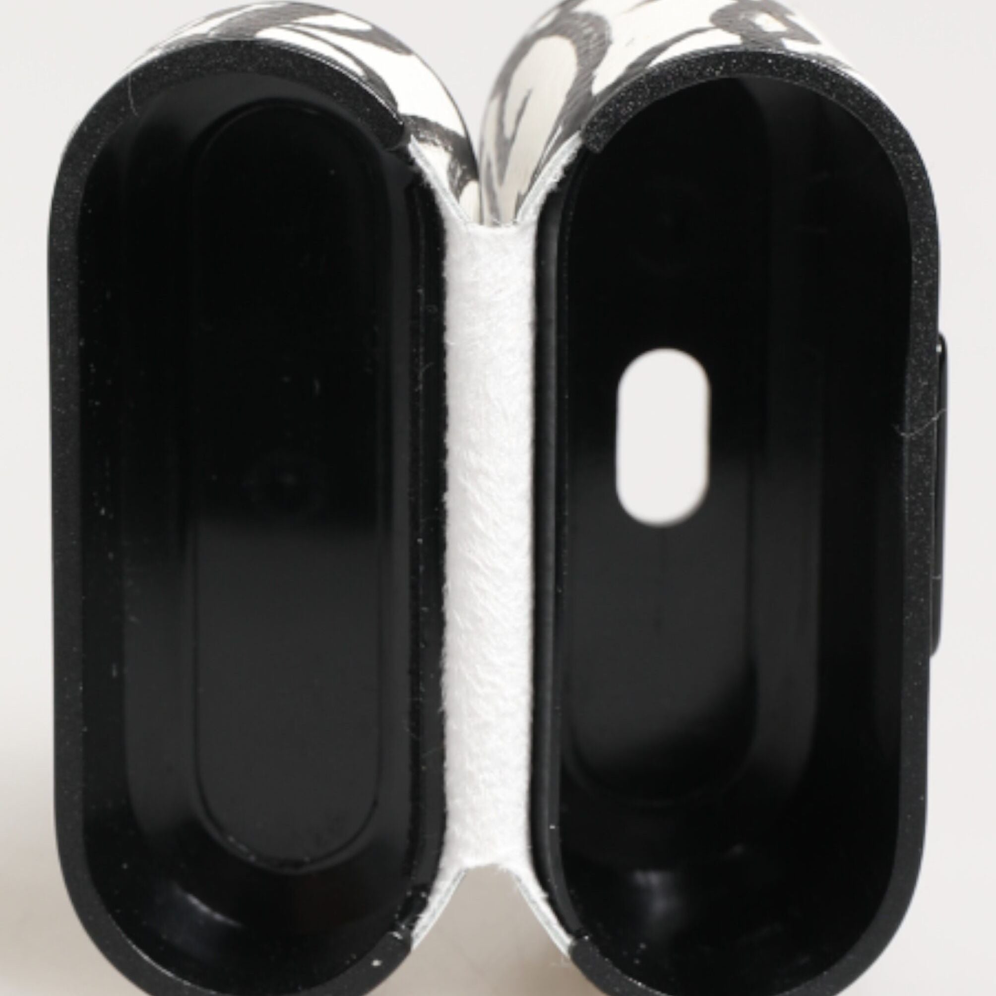 Dolce & Gabbana Black White Leather Monogram Print Logo Holder Airpods Case