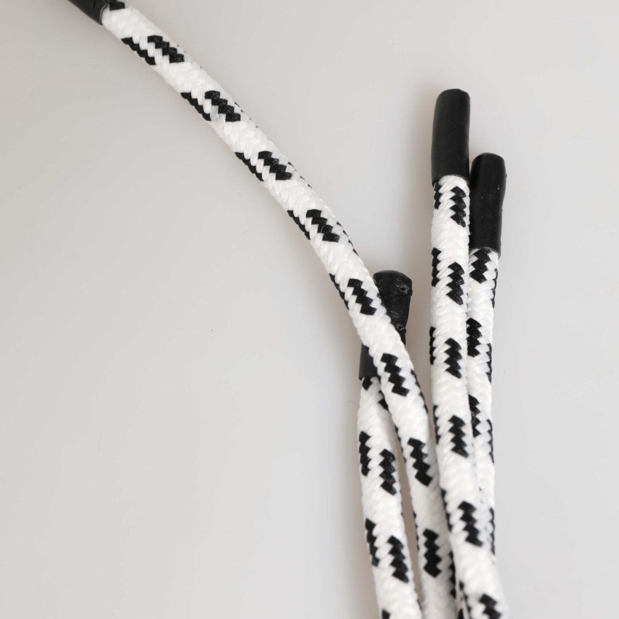Dolce & Gabbana Black White Polyester Tape String DG Logo Keychain Keyring