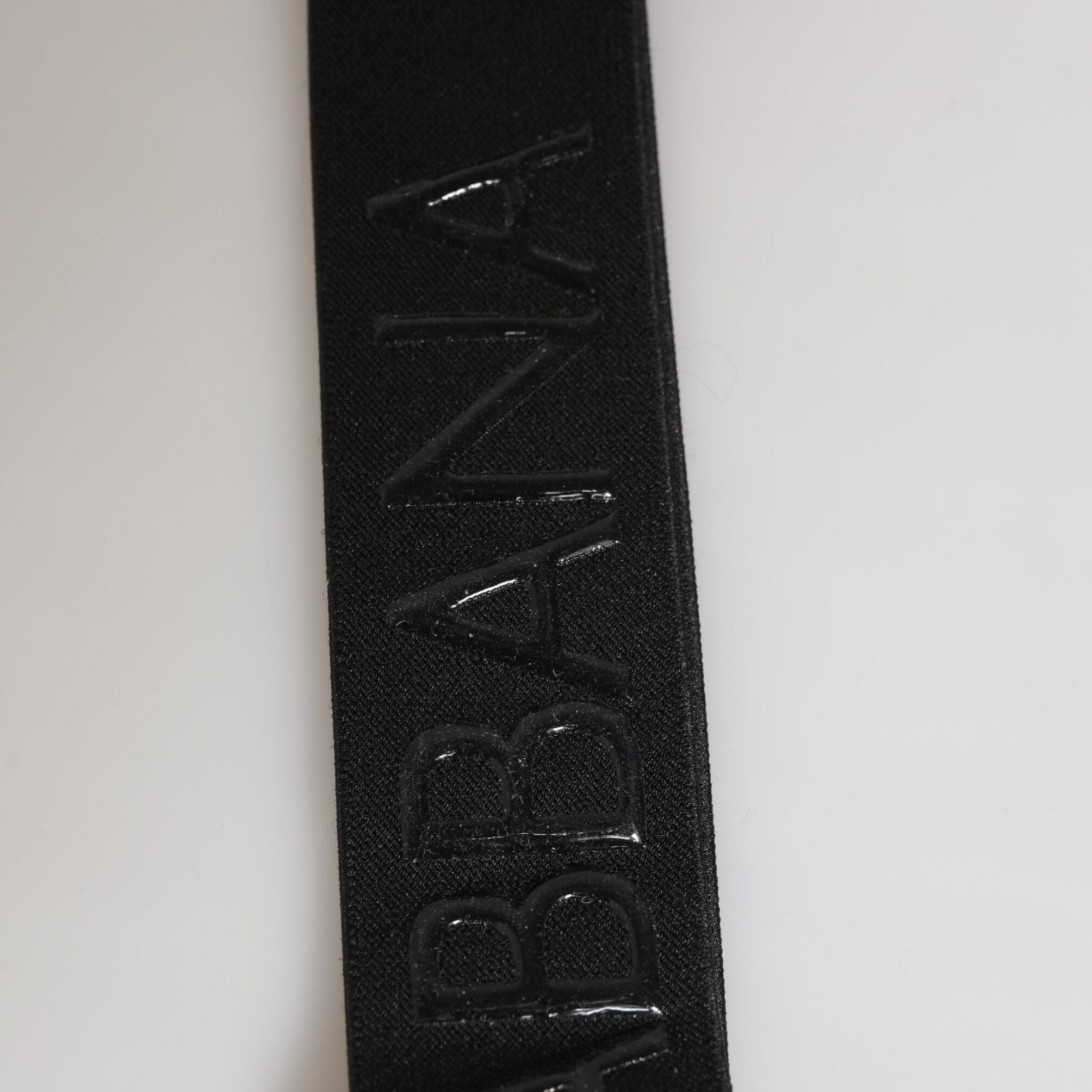 Dolce & Gabbana Black Polyester Stretch Rubberised DG Logo Men Keychain