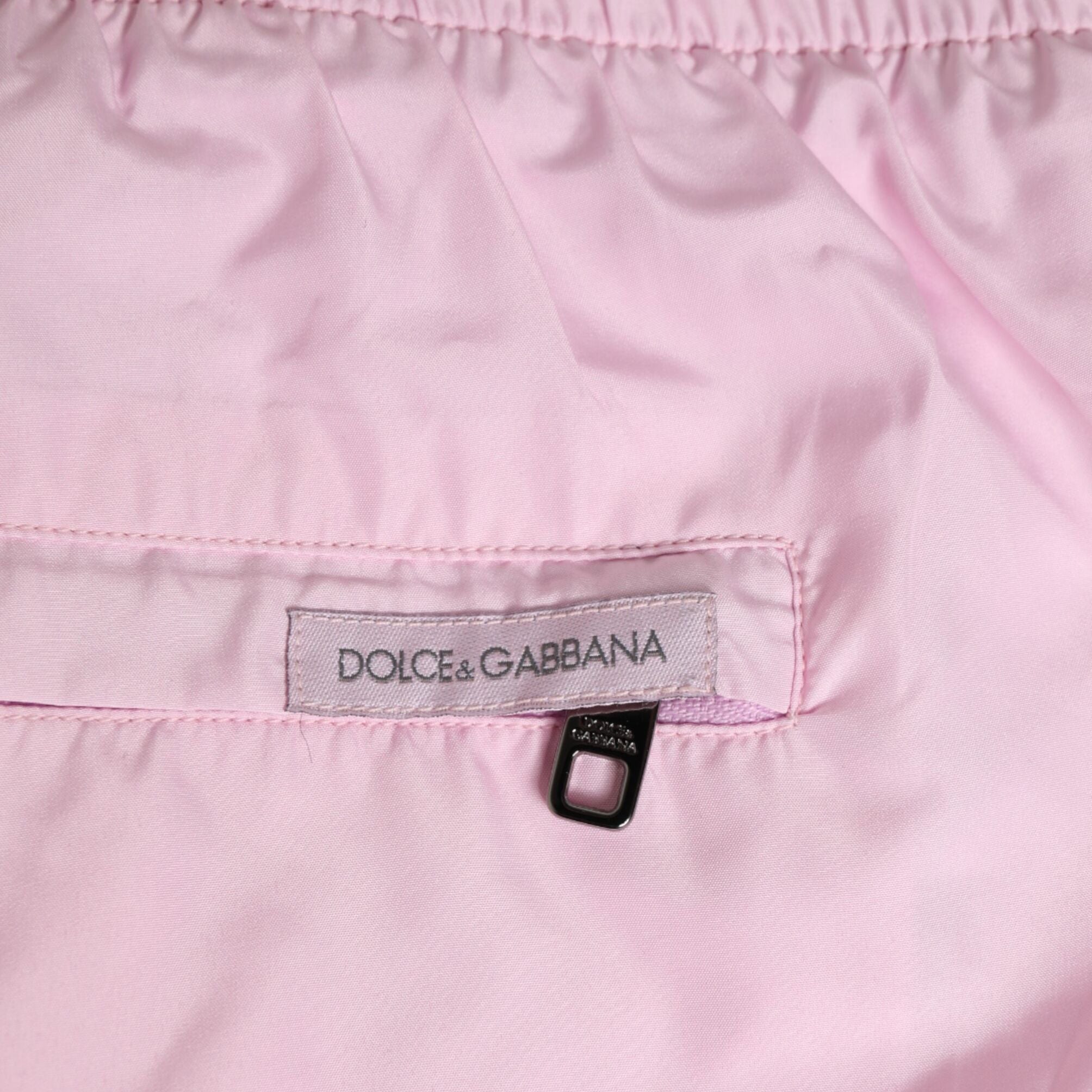 Dolce & Gabbana Pink Nylon Logo Side Stripe Beachwear Men Swimwear