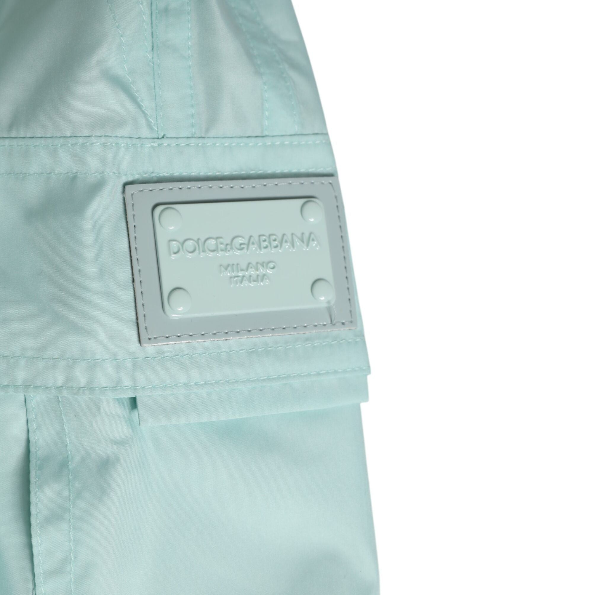 Dolce & Gabbana Aqua Blue Polyester Beachwear Men Shorts Swimwear