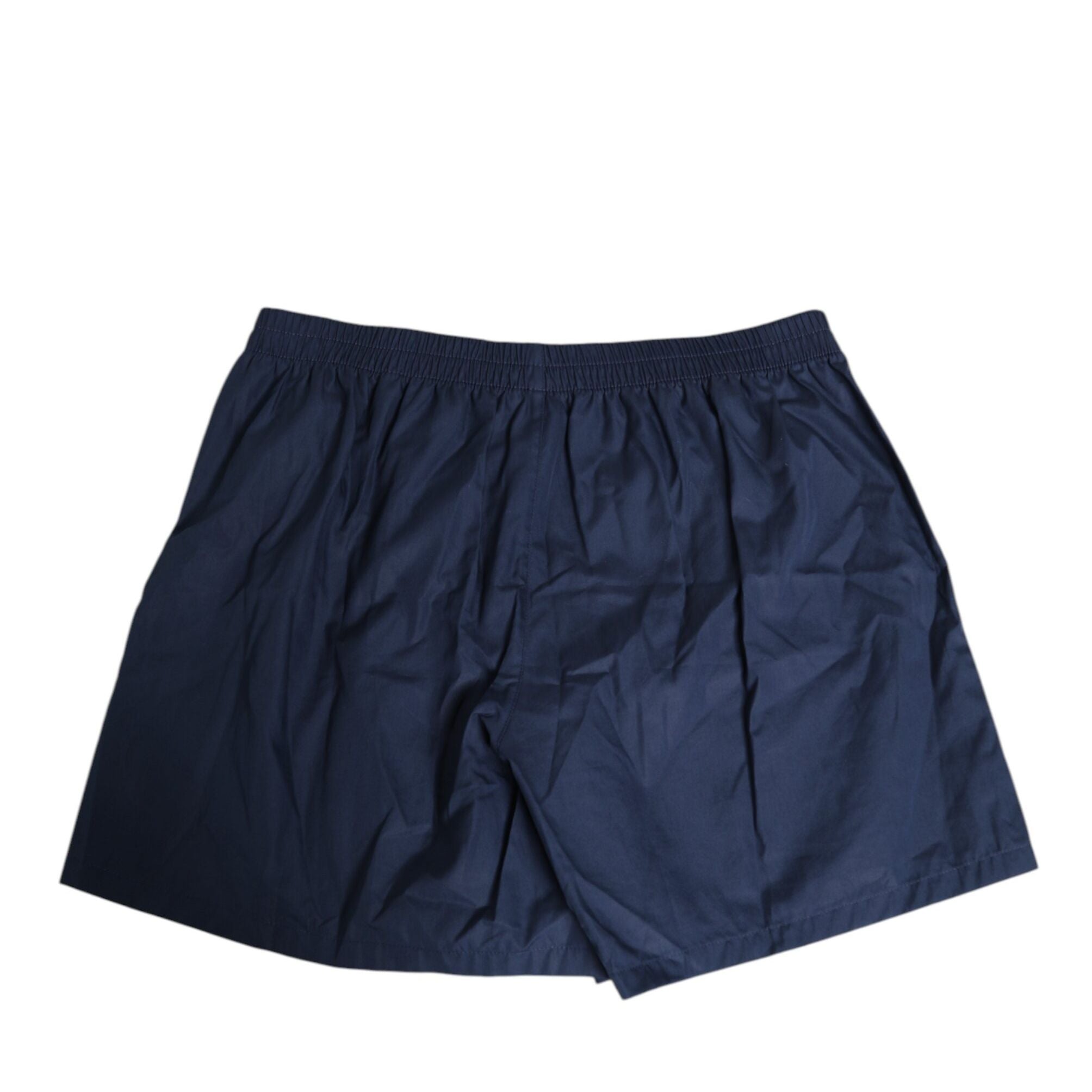 Dolce & Gabbana Navy Blue Cotton Elastic Waistband Button Swimwear