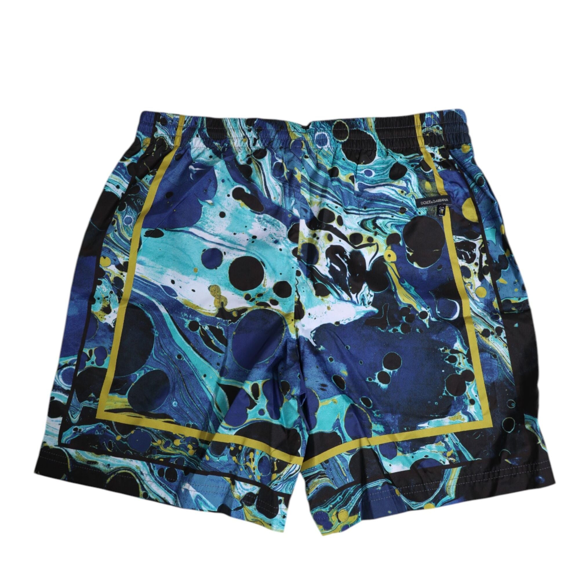 Dolce & Gabbana Blue Marble Print Logo Men Boxer Short Swimwear