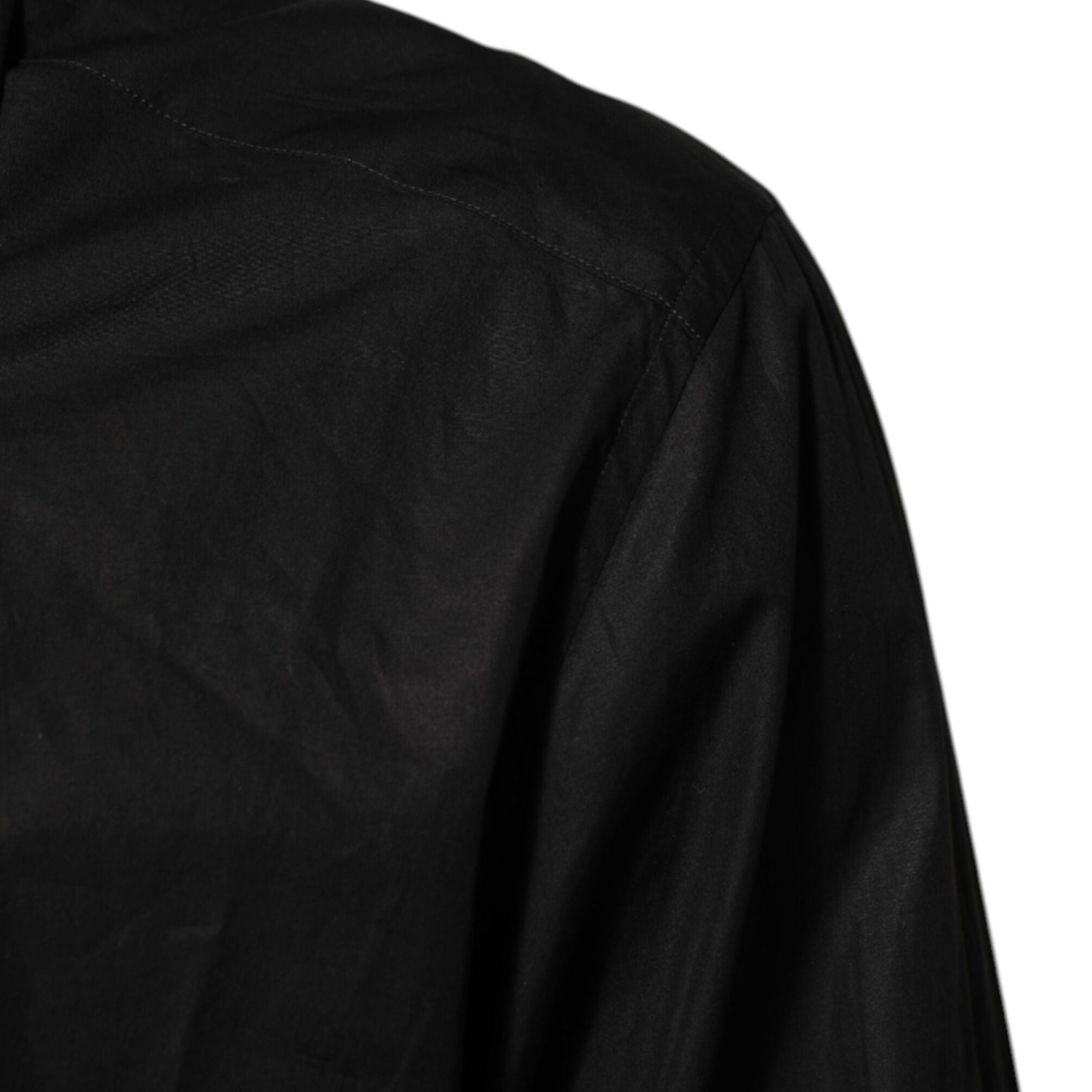 Dolce & Gabbana Black Cotton Embellished Collar Men’s Shirt