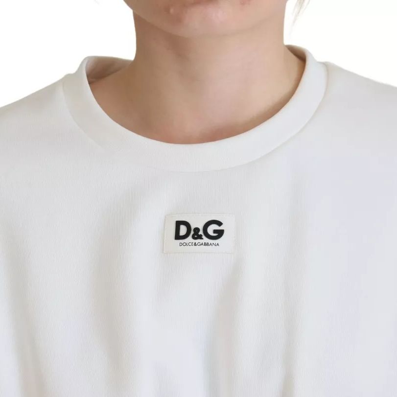 Dolce & Gabbana White Cotton Corset Stretch Top T-shirt