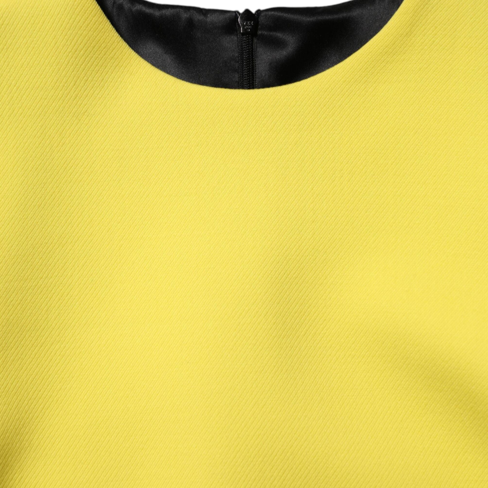 Dolce & Gabbana Yellow Viscose Acetate Mini Long Sleeve Dress