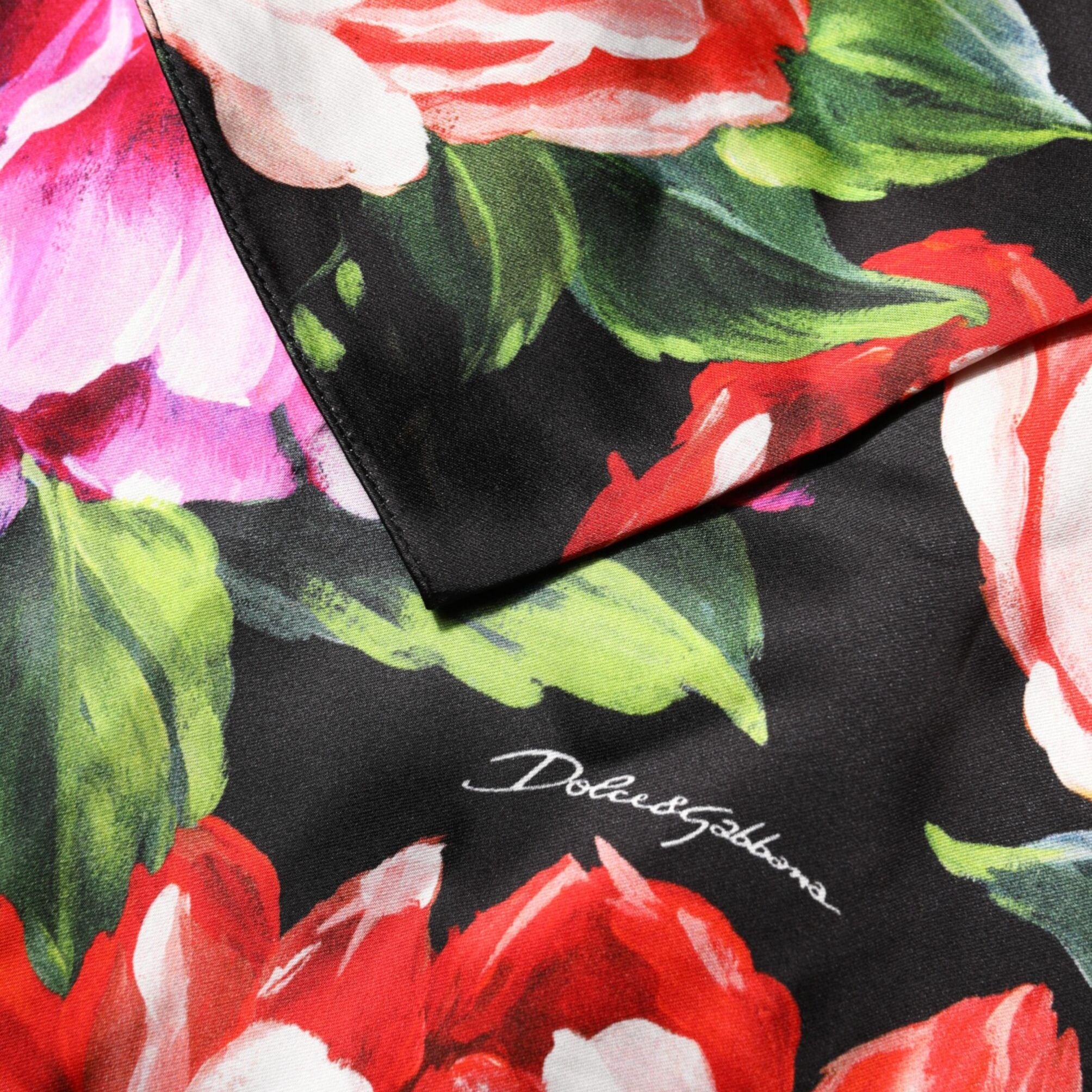 Dolce & Gabbana Black Floral Fiori Pittorici Mini Bodycon Dress