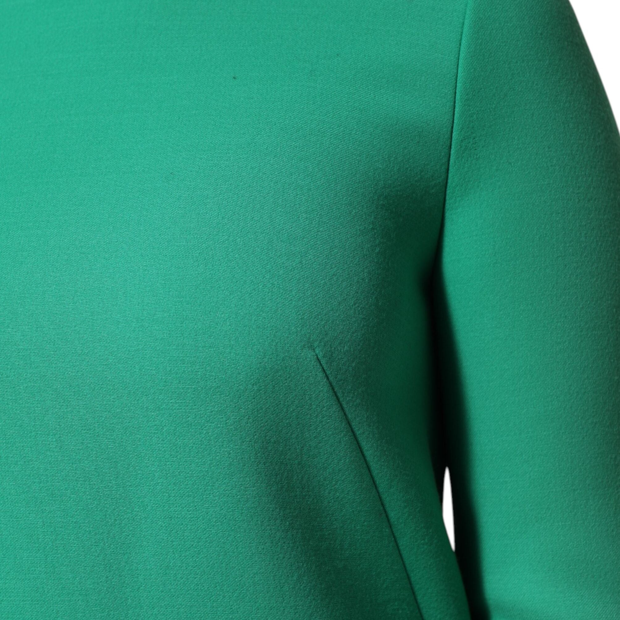 Dolce & Gabbana Green Viscose Acetate Mini Long Sleeve Dress